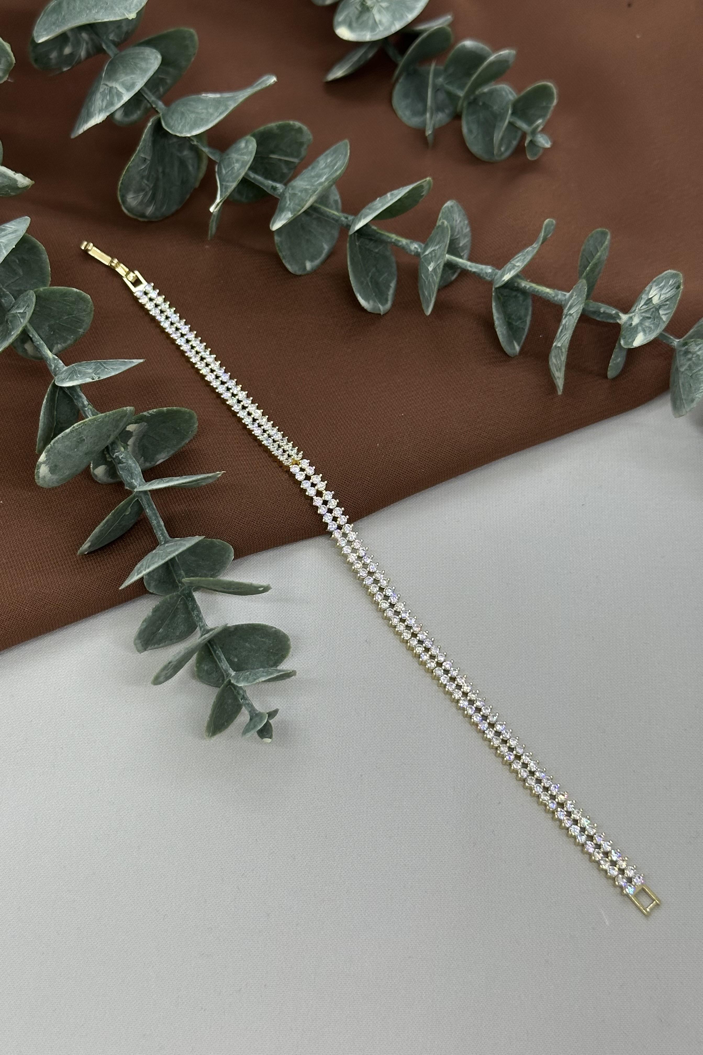 Gold Taşlı Vıp Bileklik