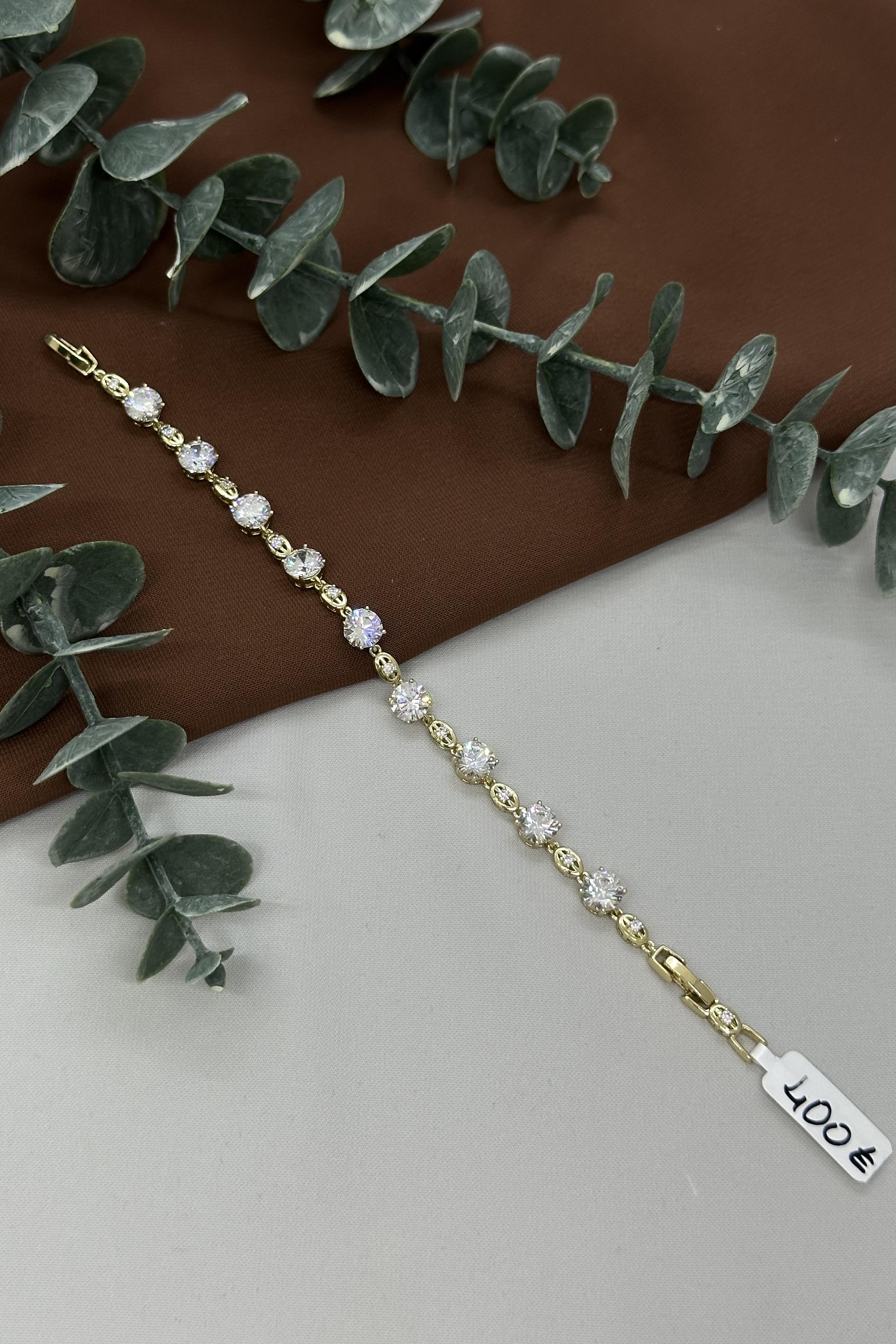 Taşlı Gold Vıp Bileklik