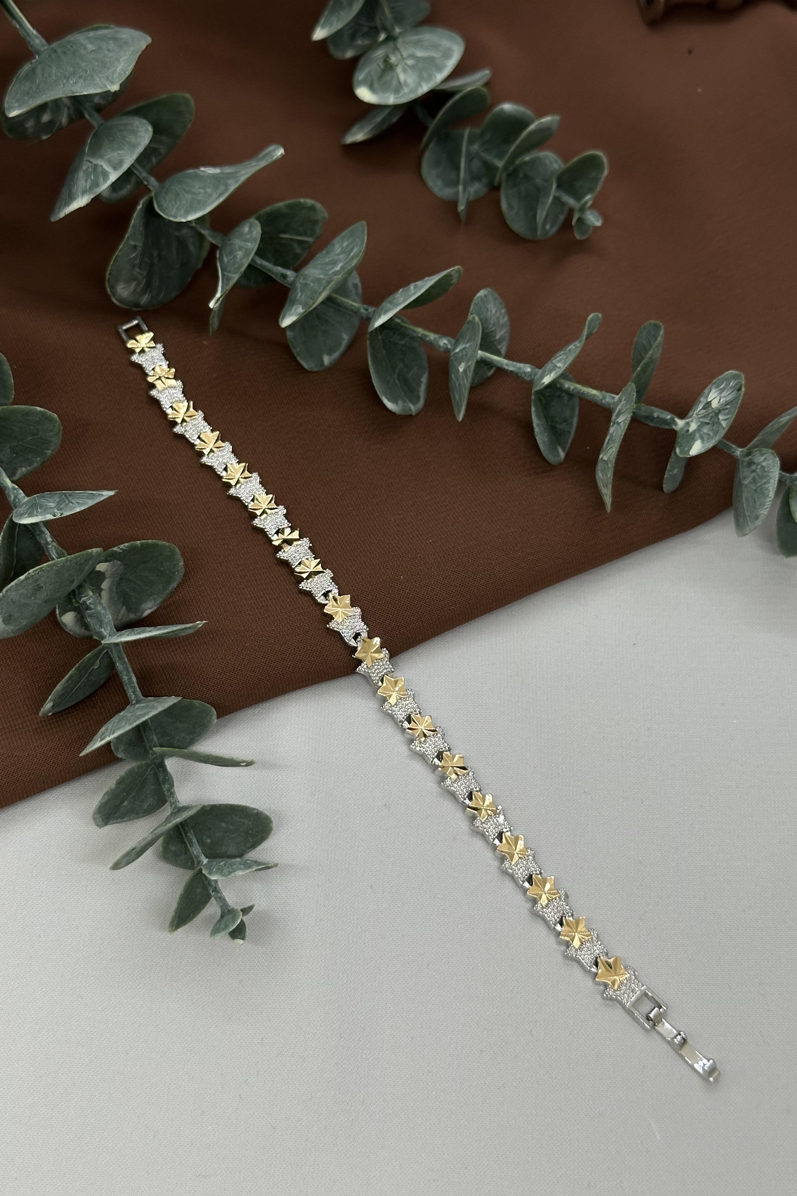 Yıldız Model Gold-Sılver Vıp Bileklik