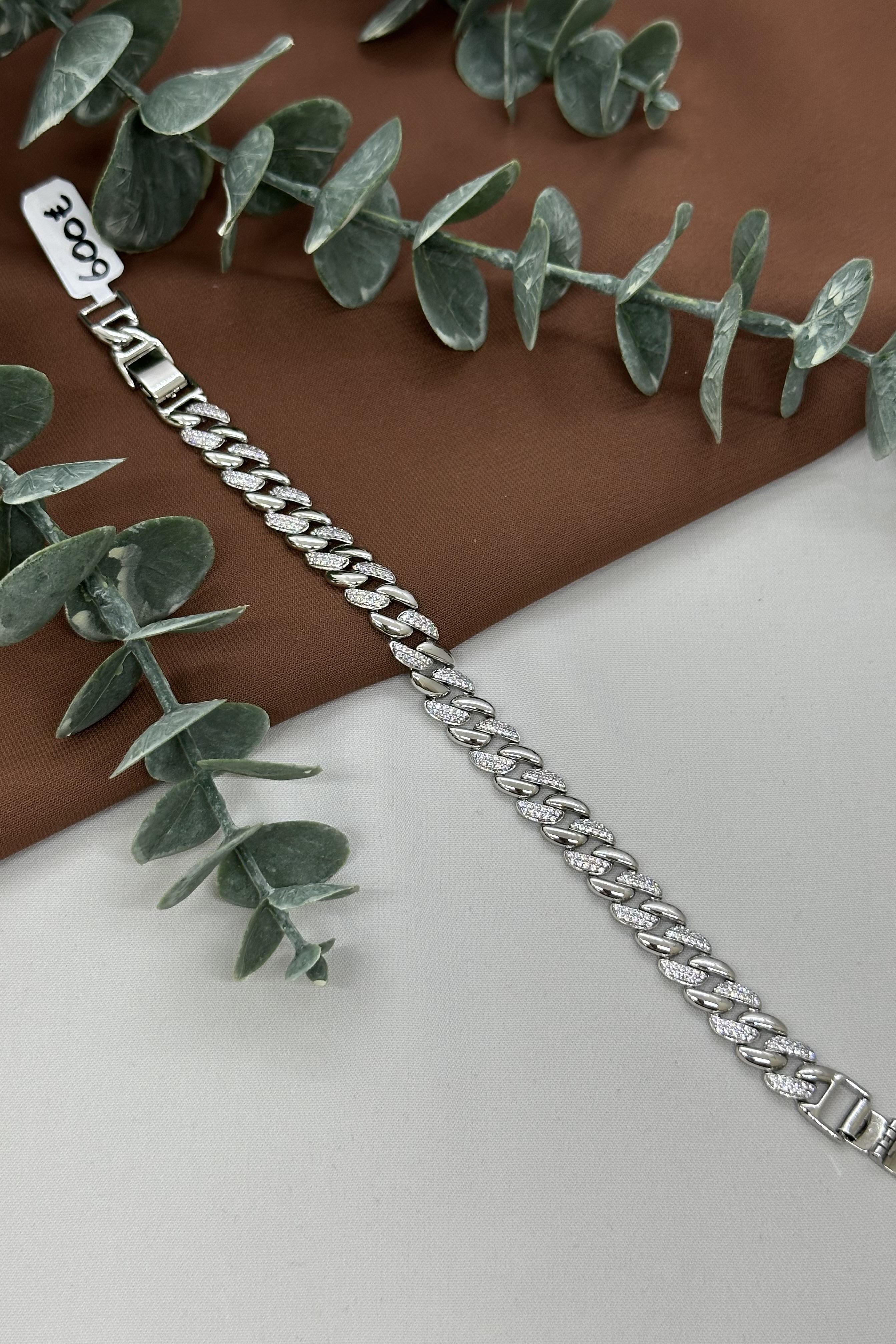 Taşlı Halka Sılver Vıp Bileklik