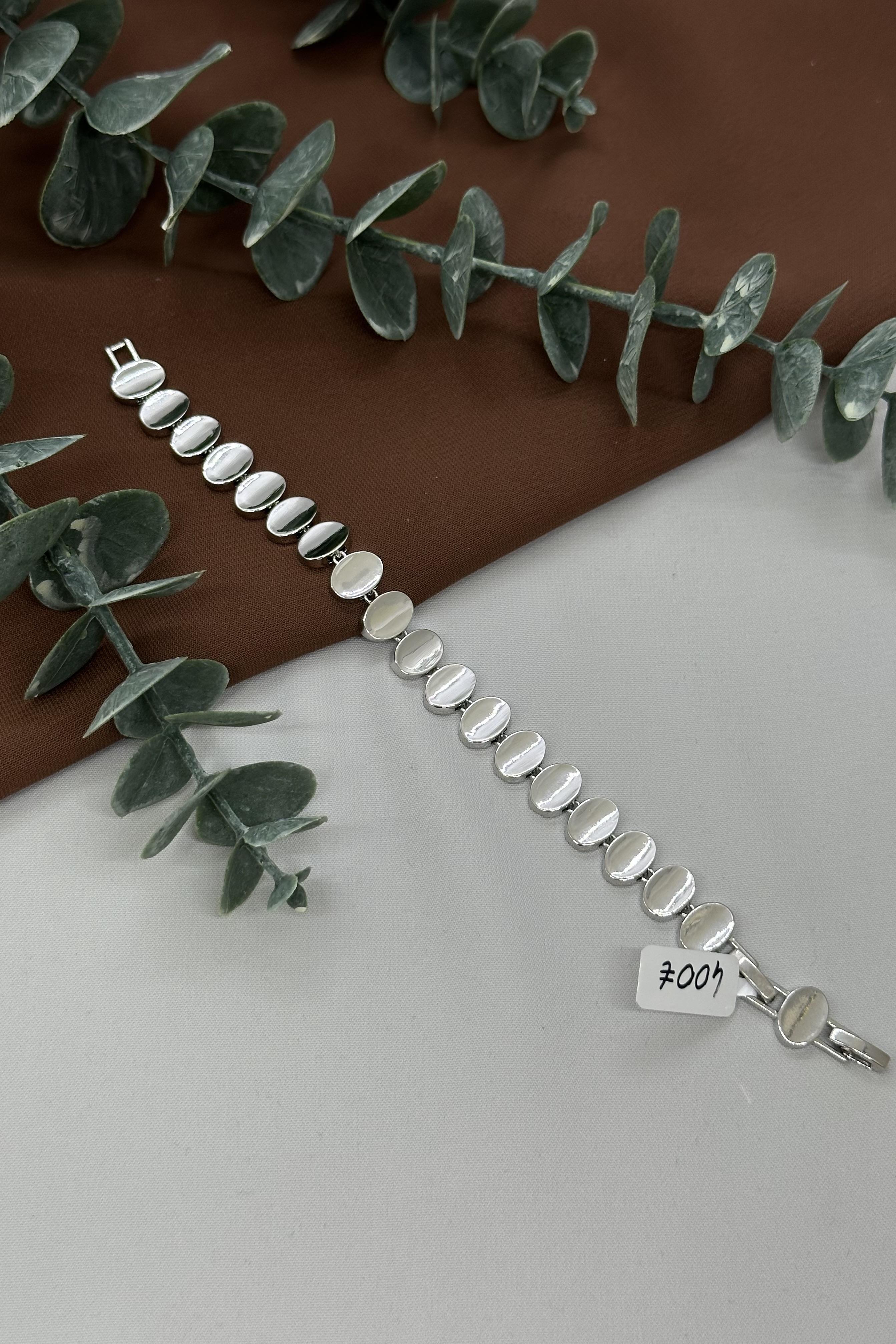 Halka Taşlı Sılver Vıp Bileklik