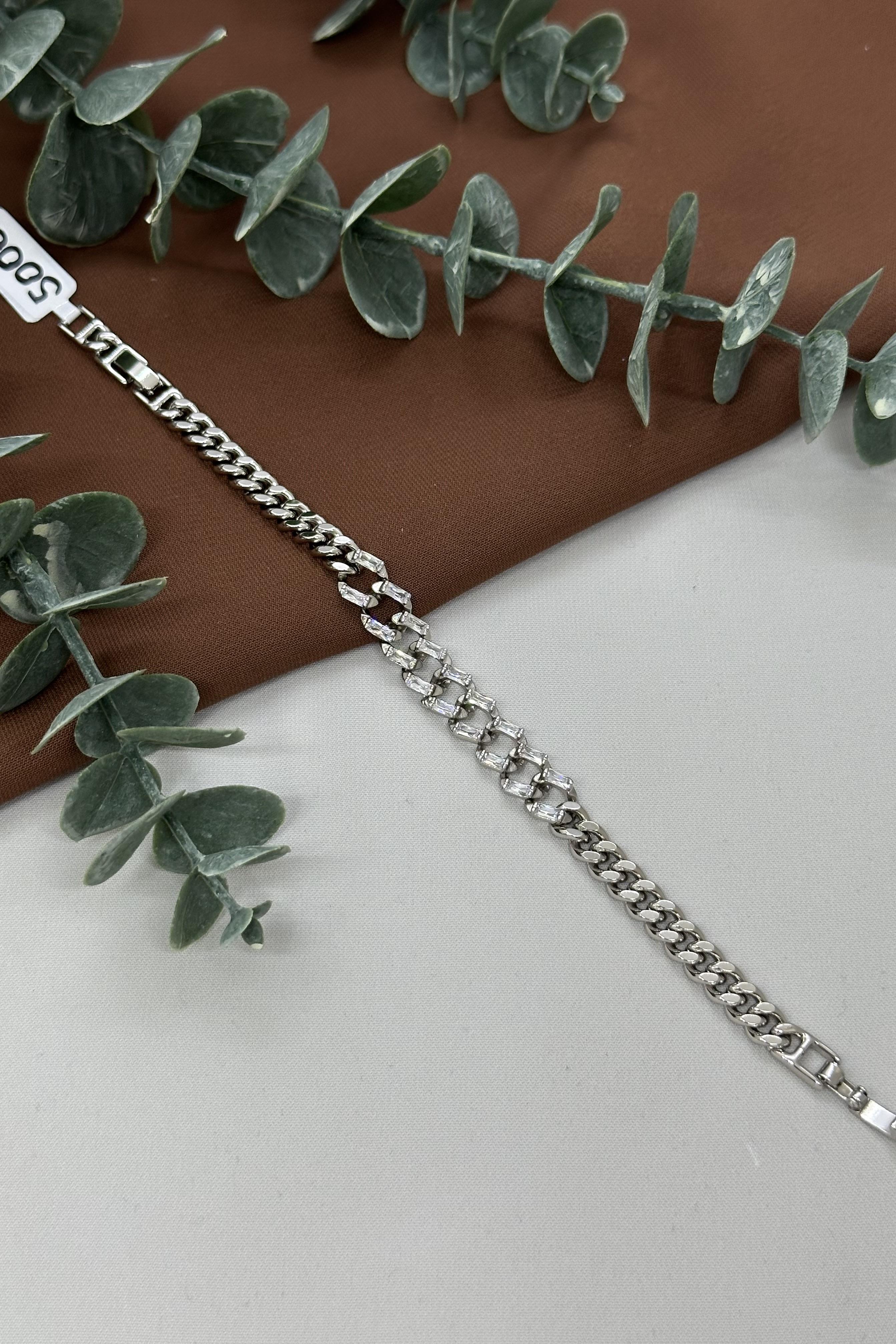 Taşlı Halka Sılver Vıp Bileklik