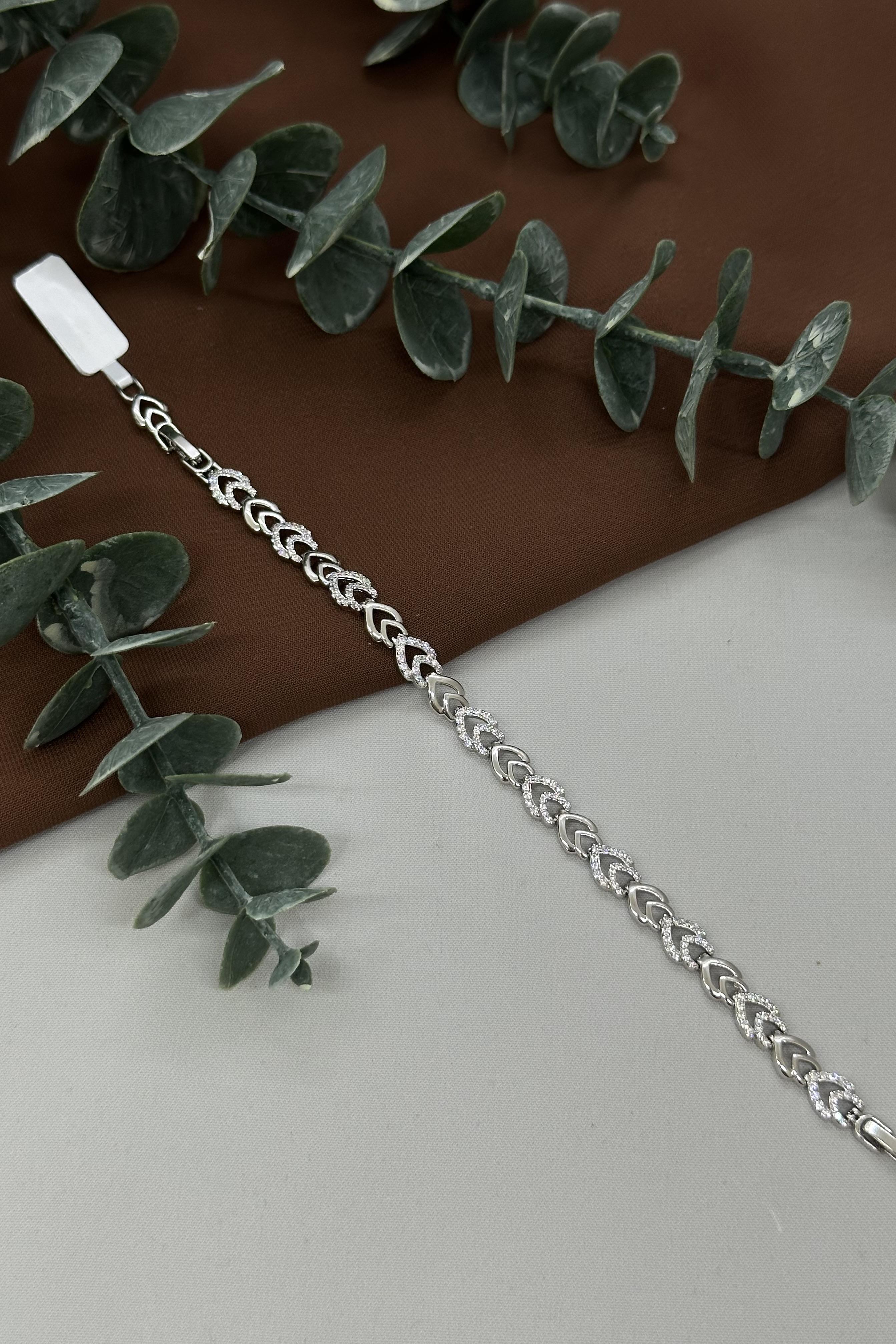 Taşlı Halka Sılver Vıp Bileklik