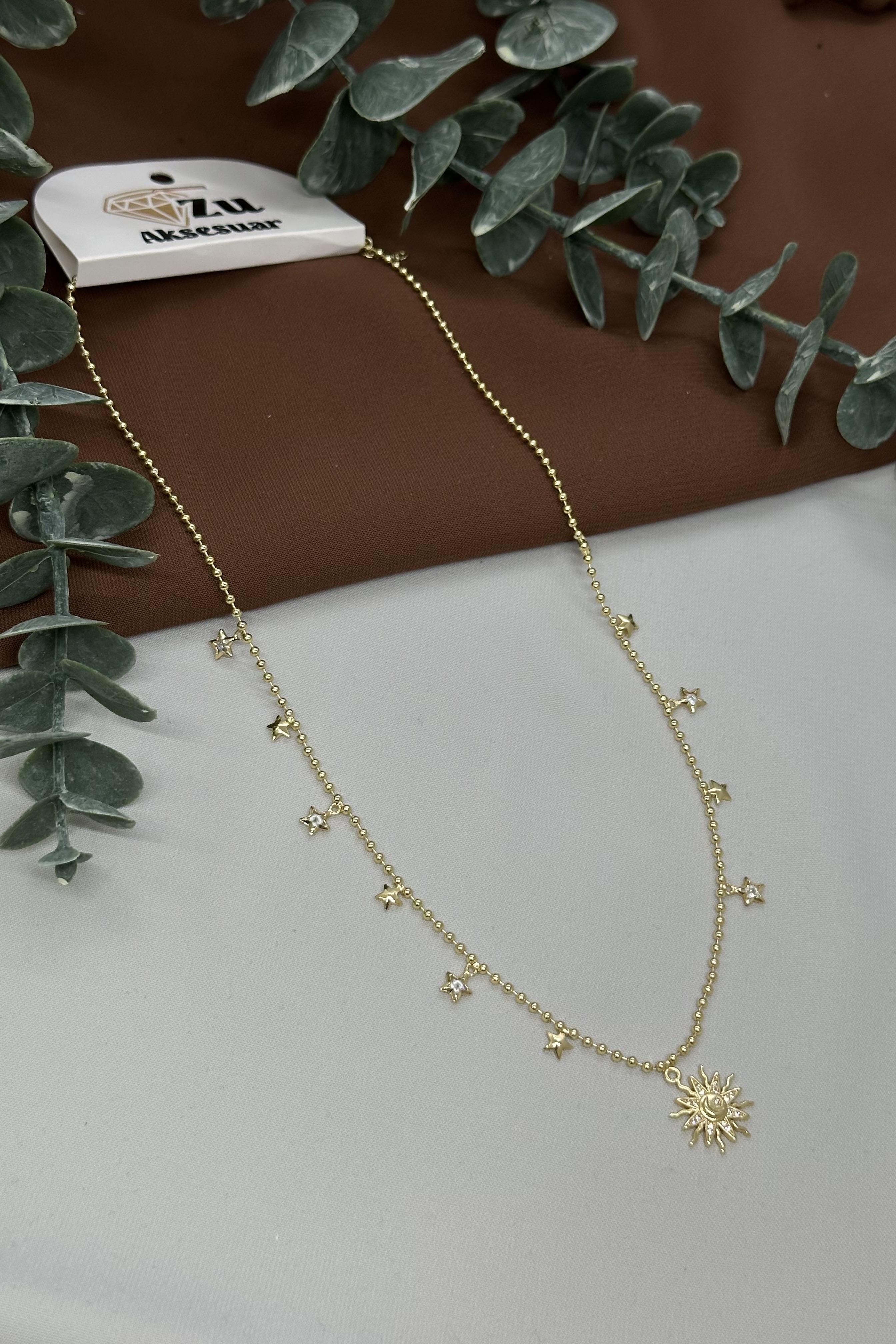Güneş Model Gold Vıp Kolye