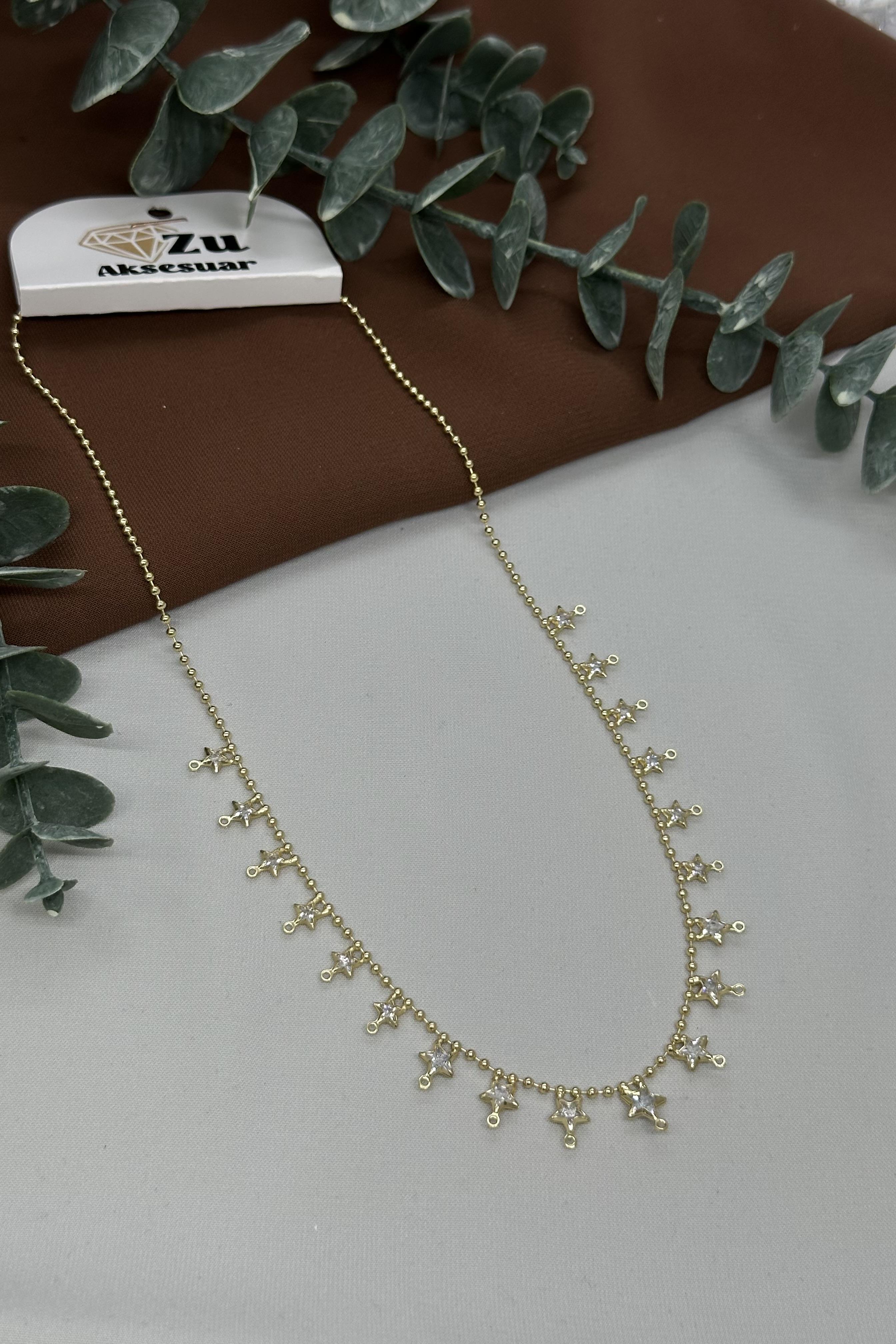 Yıldızlı Gold Vıp Kolye