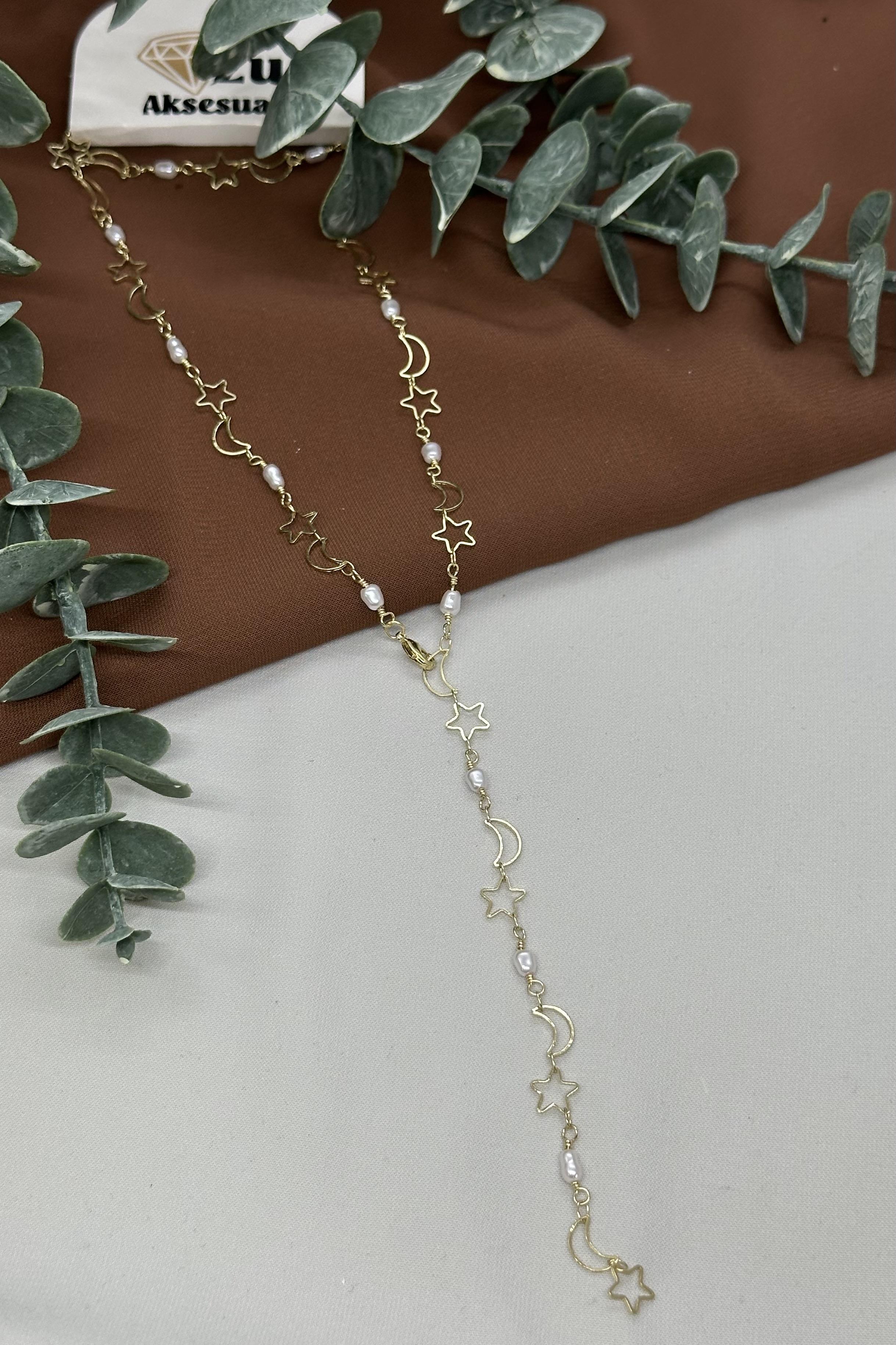 Yıldız İnci Model Gold Uzun Vıp Y Kolye