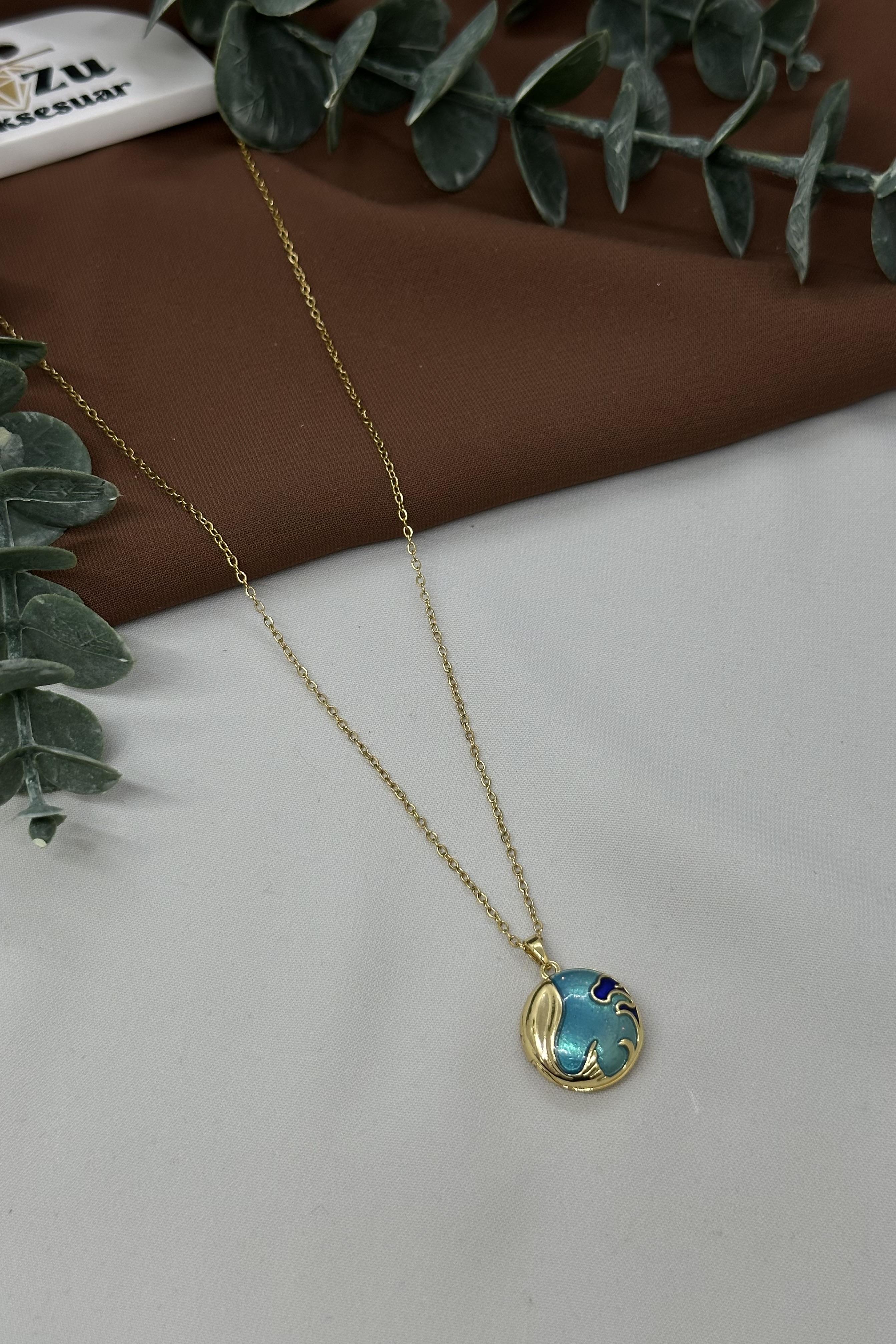 İçi Açılabilir Okyanus Gold Çelik Kolye