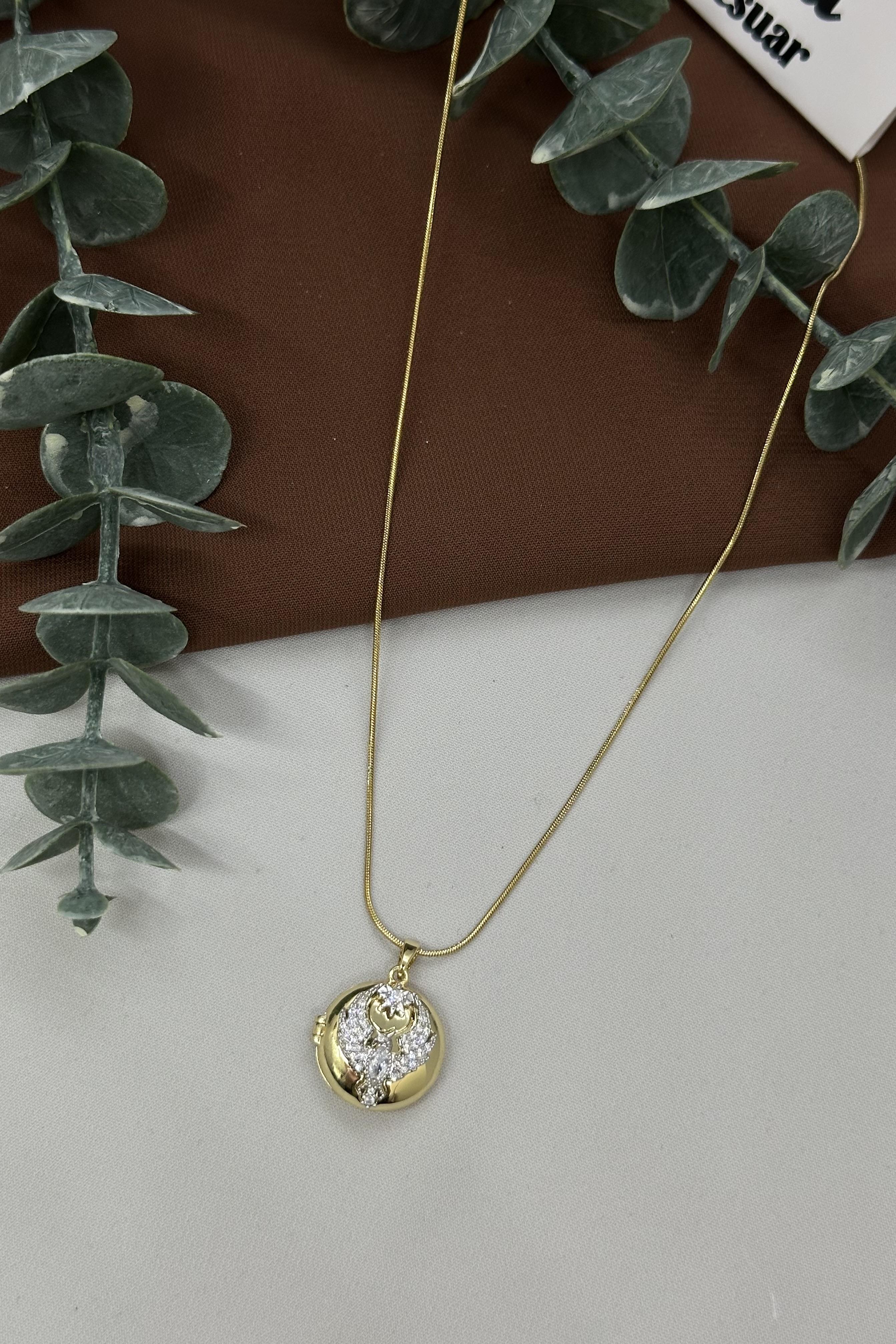 Alya Model Gold Çelik Kolye