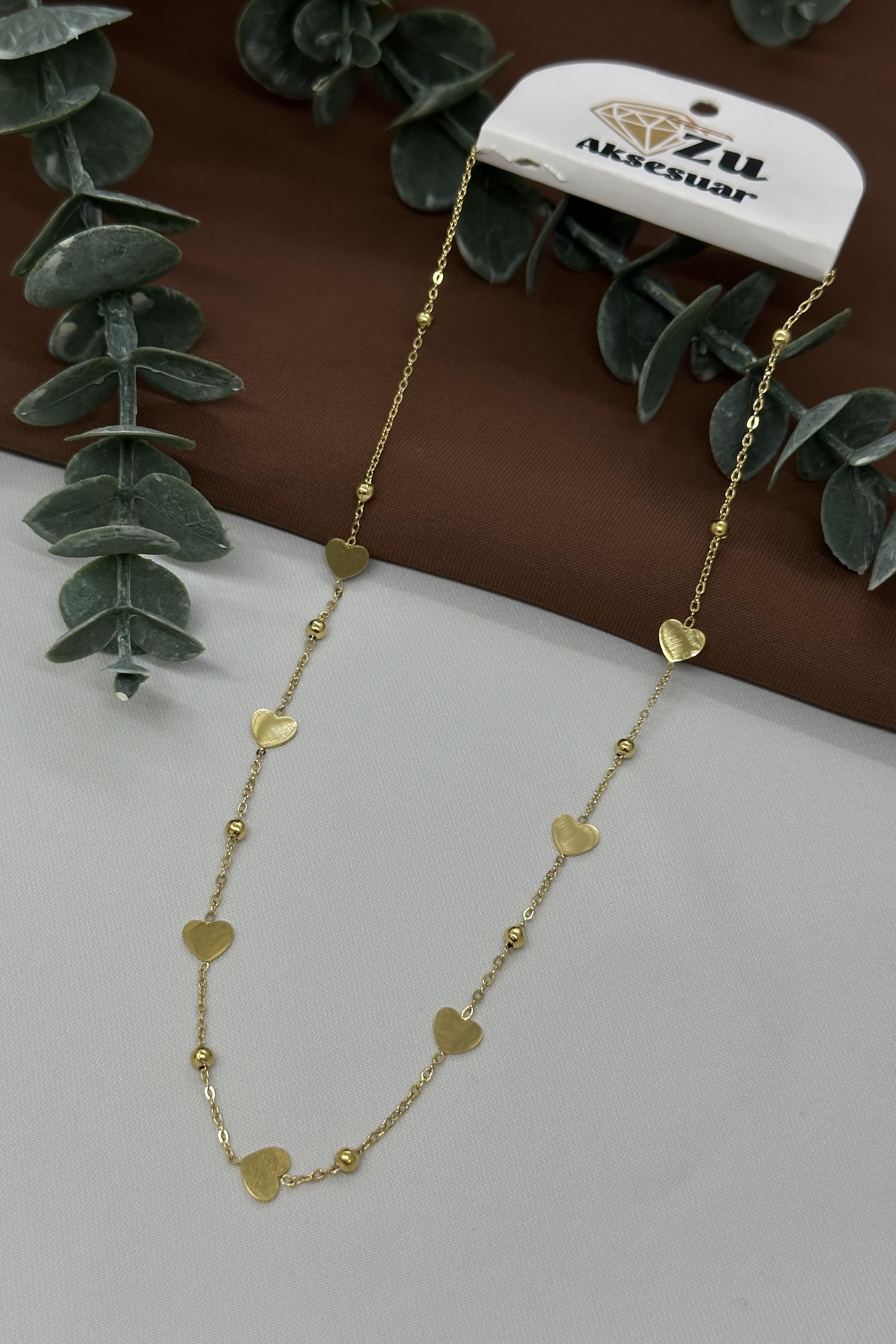 Kalpli Gold Çelik Kolye