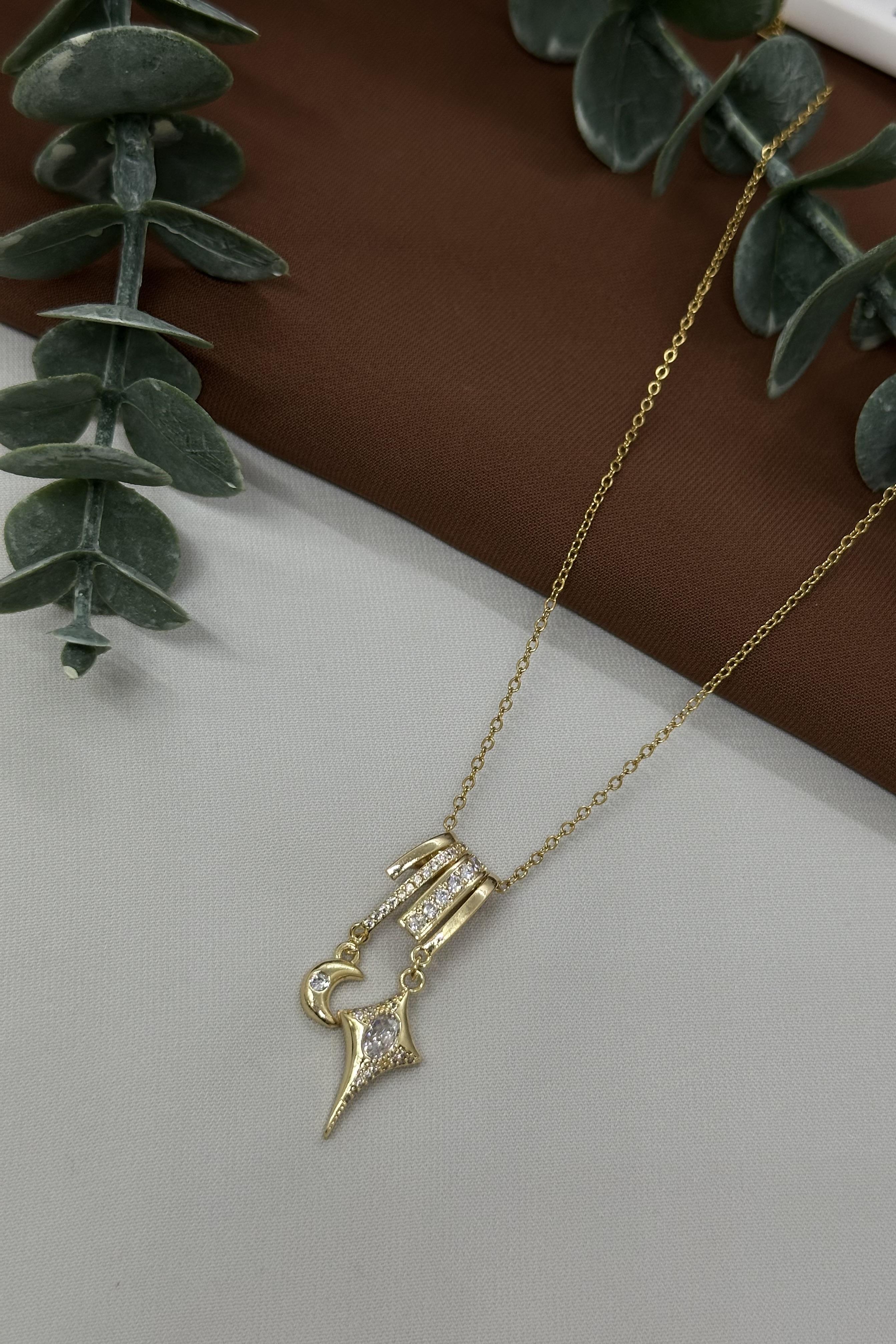 Sallantılı Gold Çelik Kolye