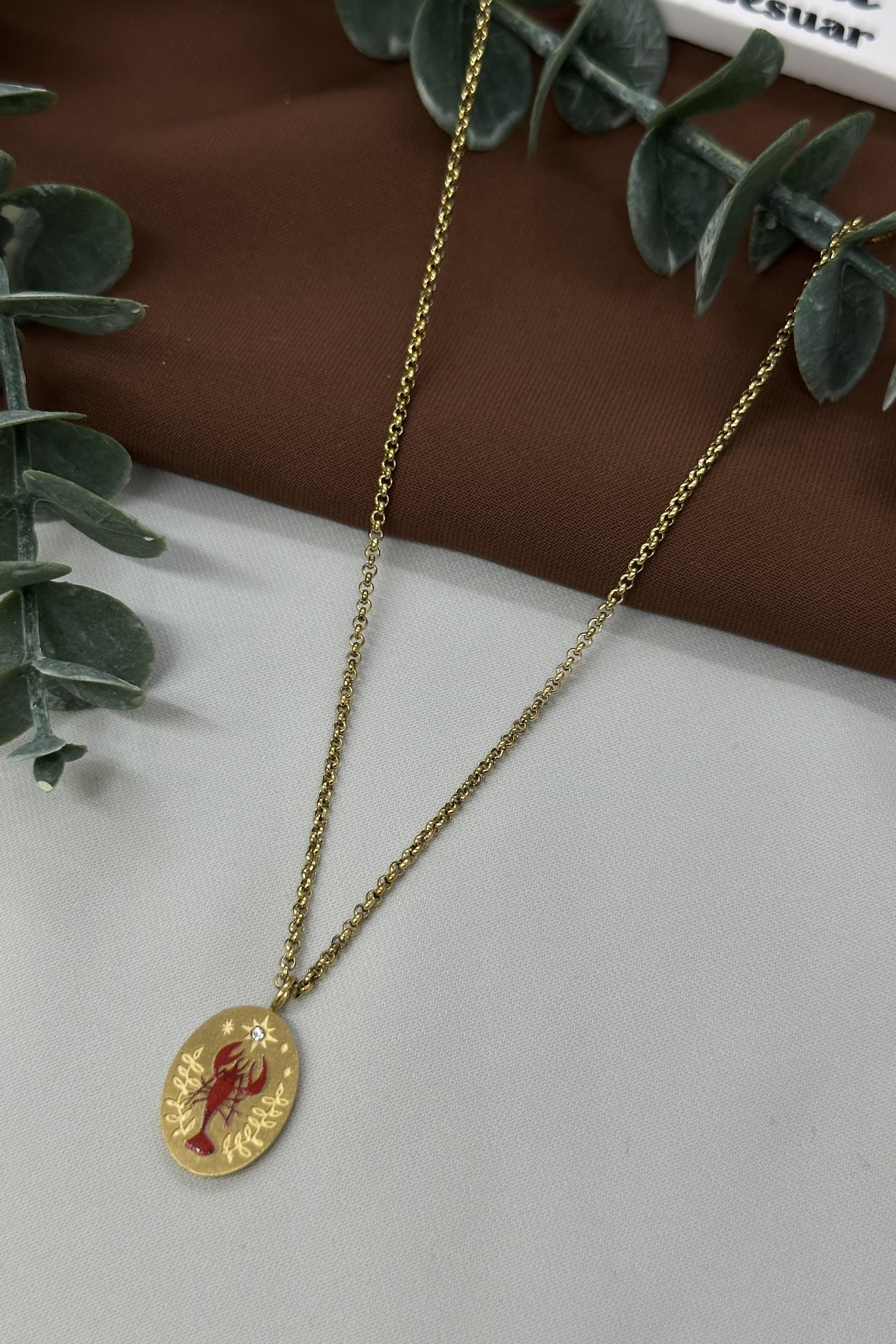 Yengeç Gold Çelik Kolye