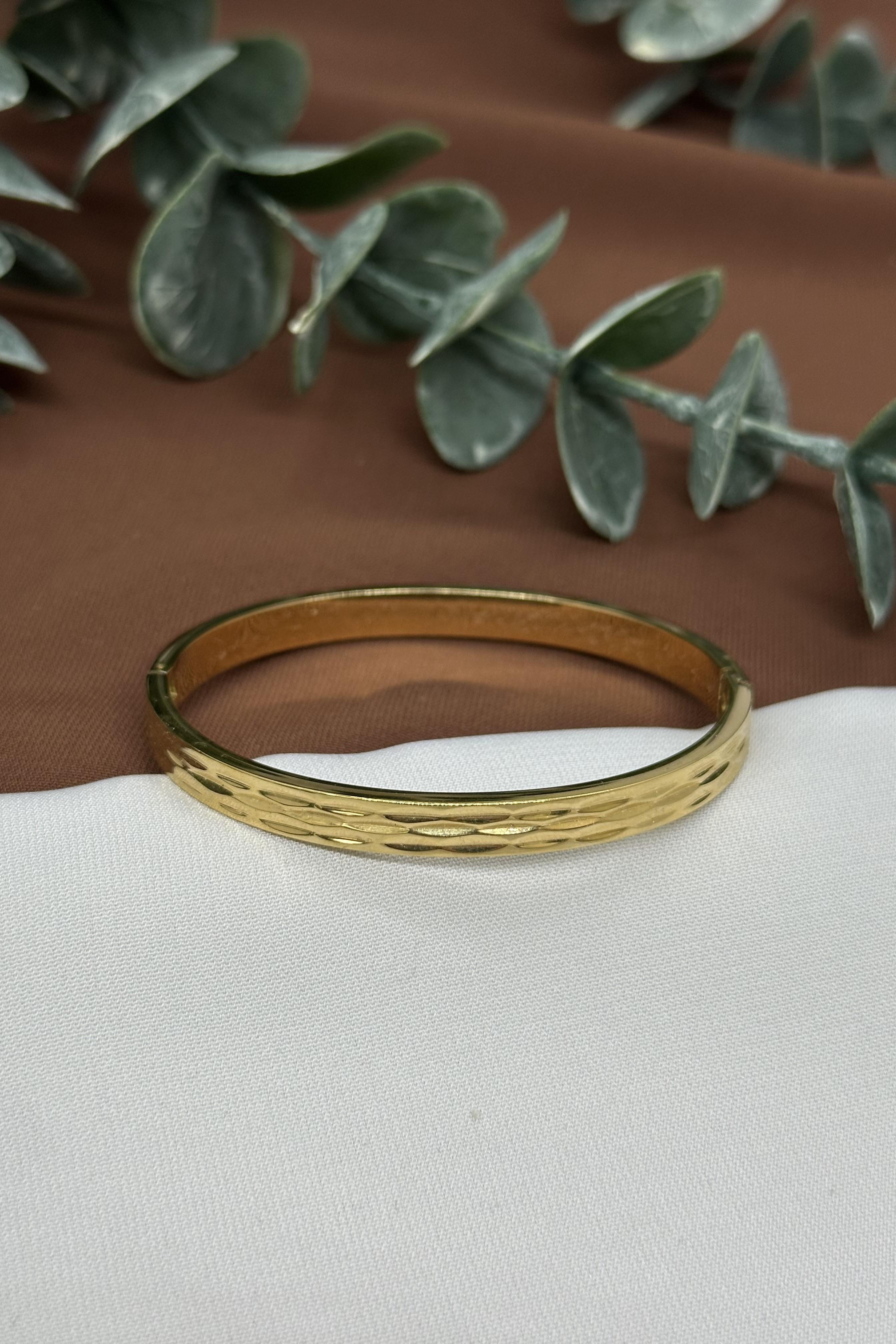 Gold Çelik Kelepçe Bileklik