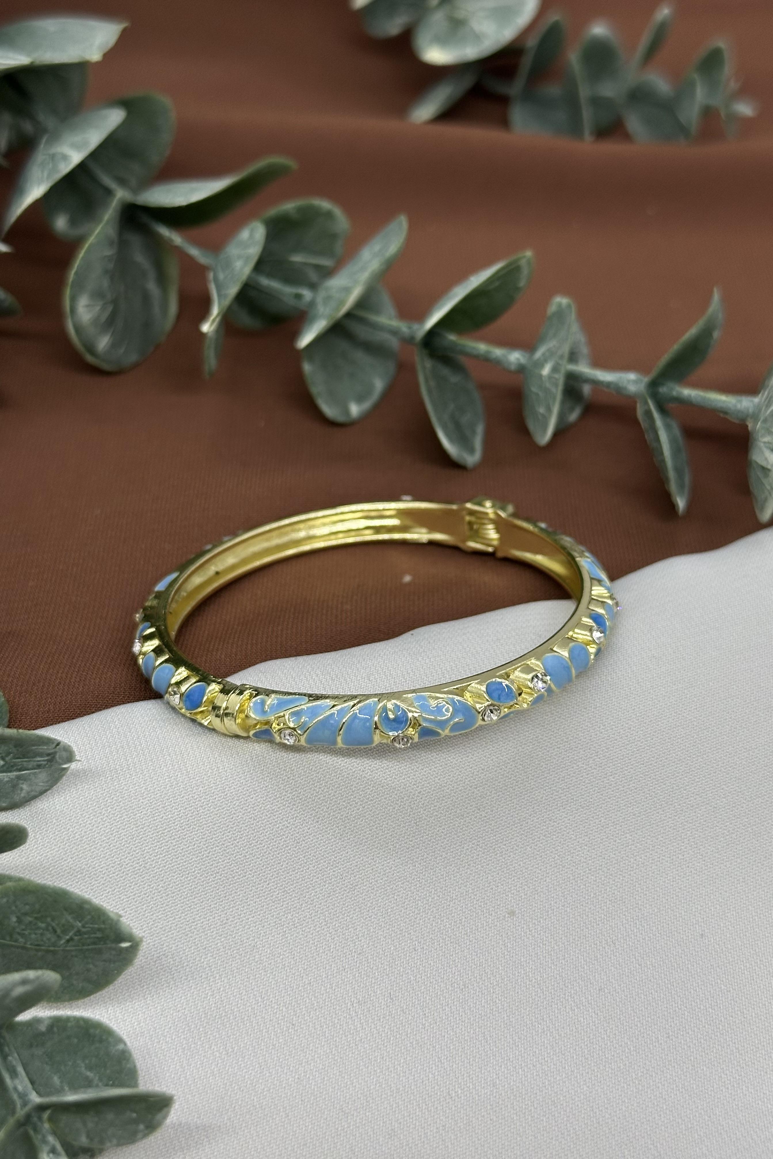 Mavi Mineli Kelepçe Bileklik