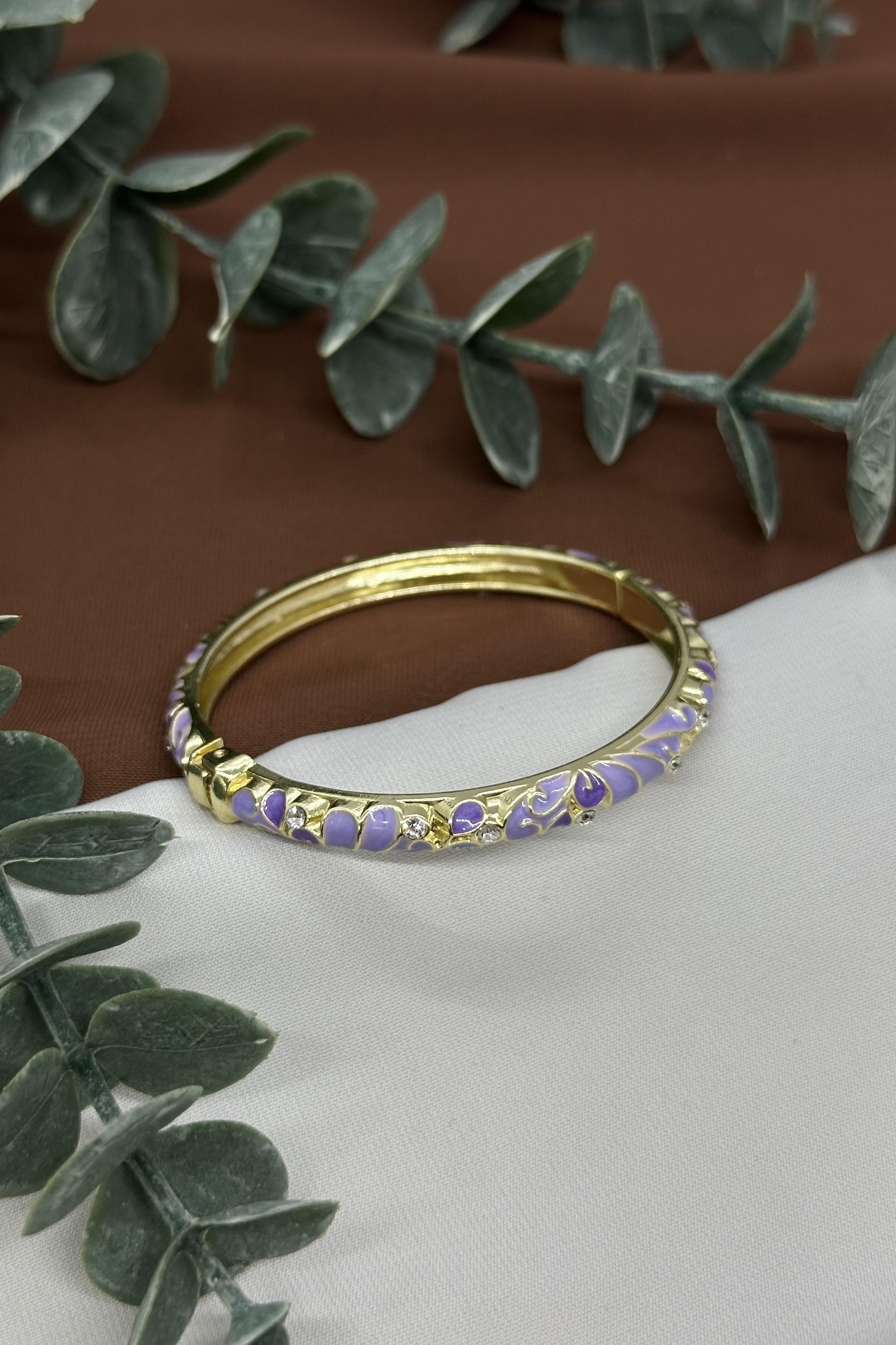 Mor Gold Mineli Kelepçe Bilekli