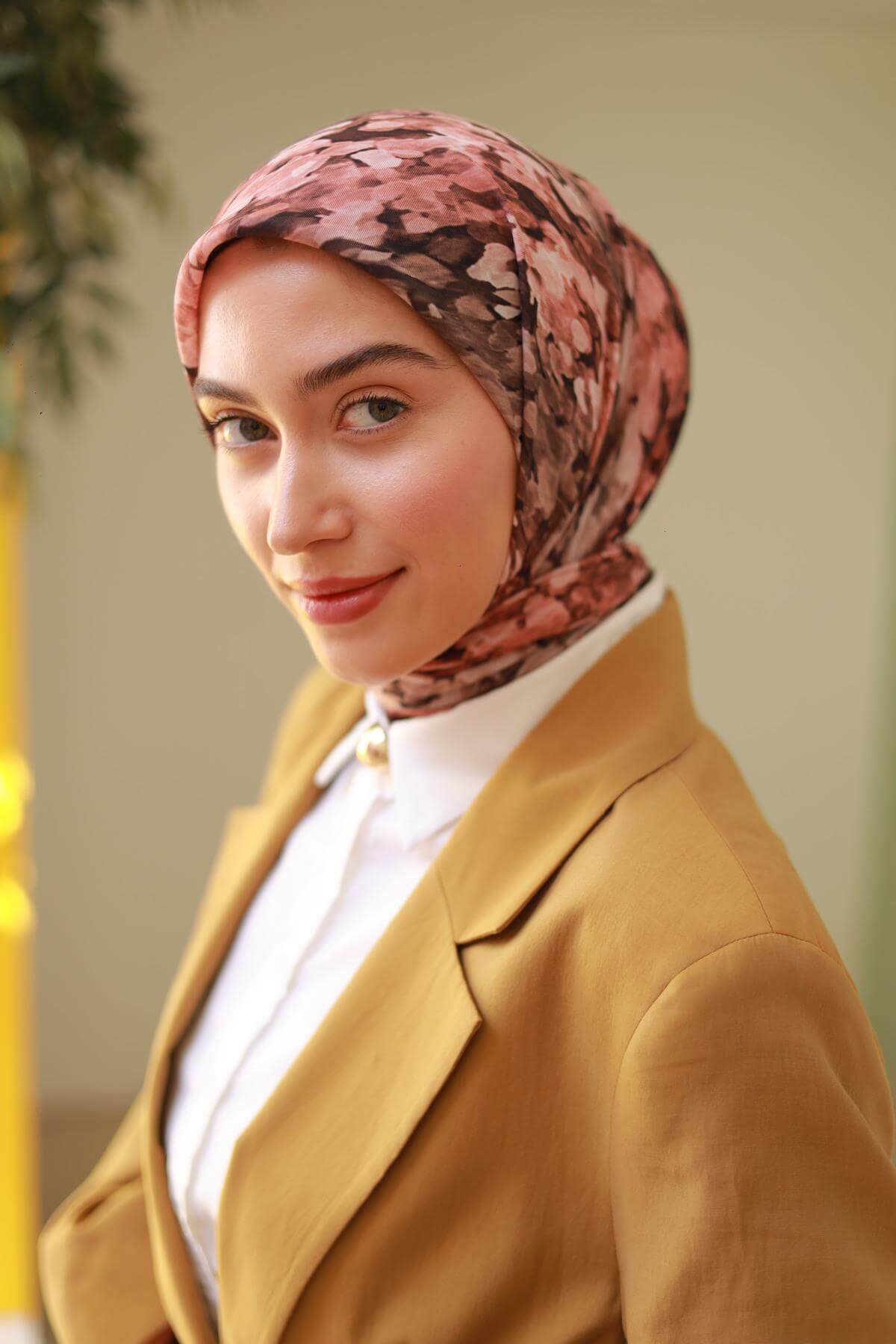 İpekhan Yeşil-Bordo Soft Eşarp