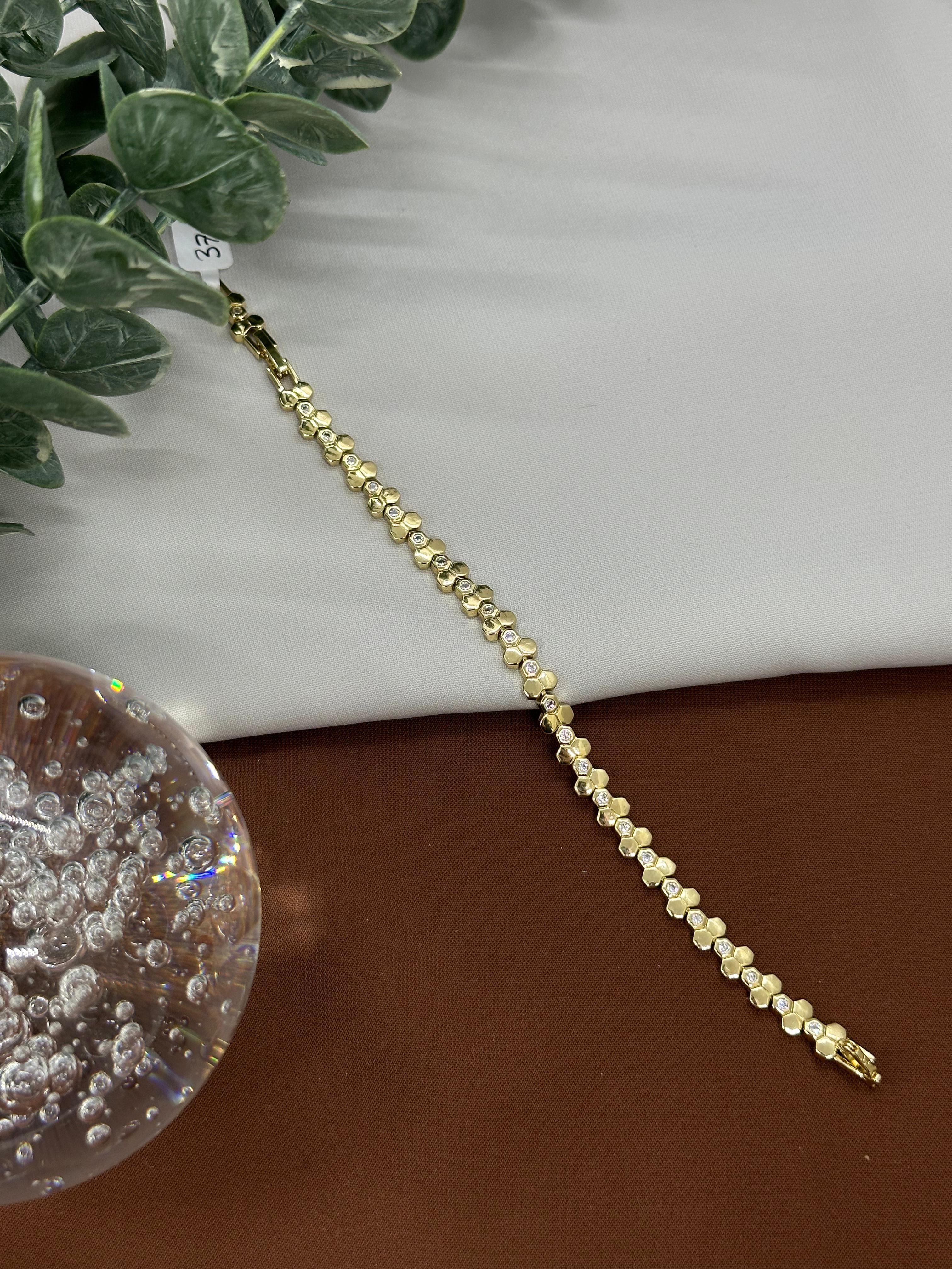 Petek Model Gold Vıp Bileklik