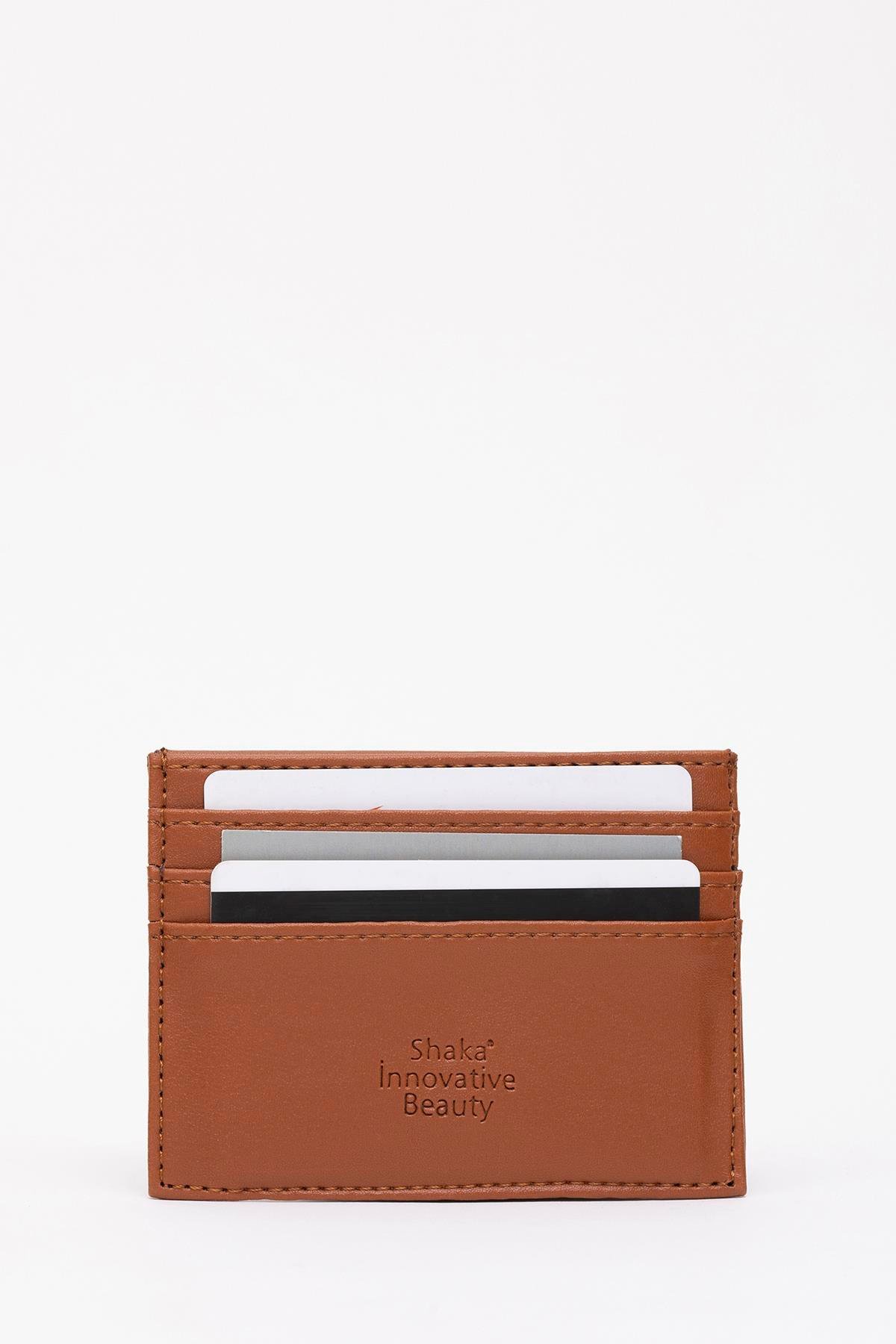 Taba Unisex Suni Deri Süper İnce Model Kağıt Para Bölmeli Kredi Kartı Ve Kartvizitlik Kartlık Cüzdan