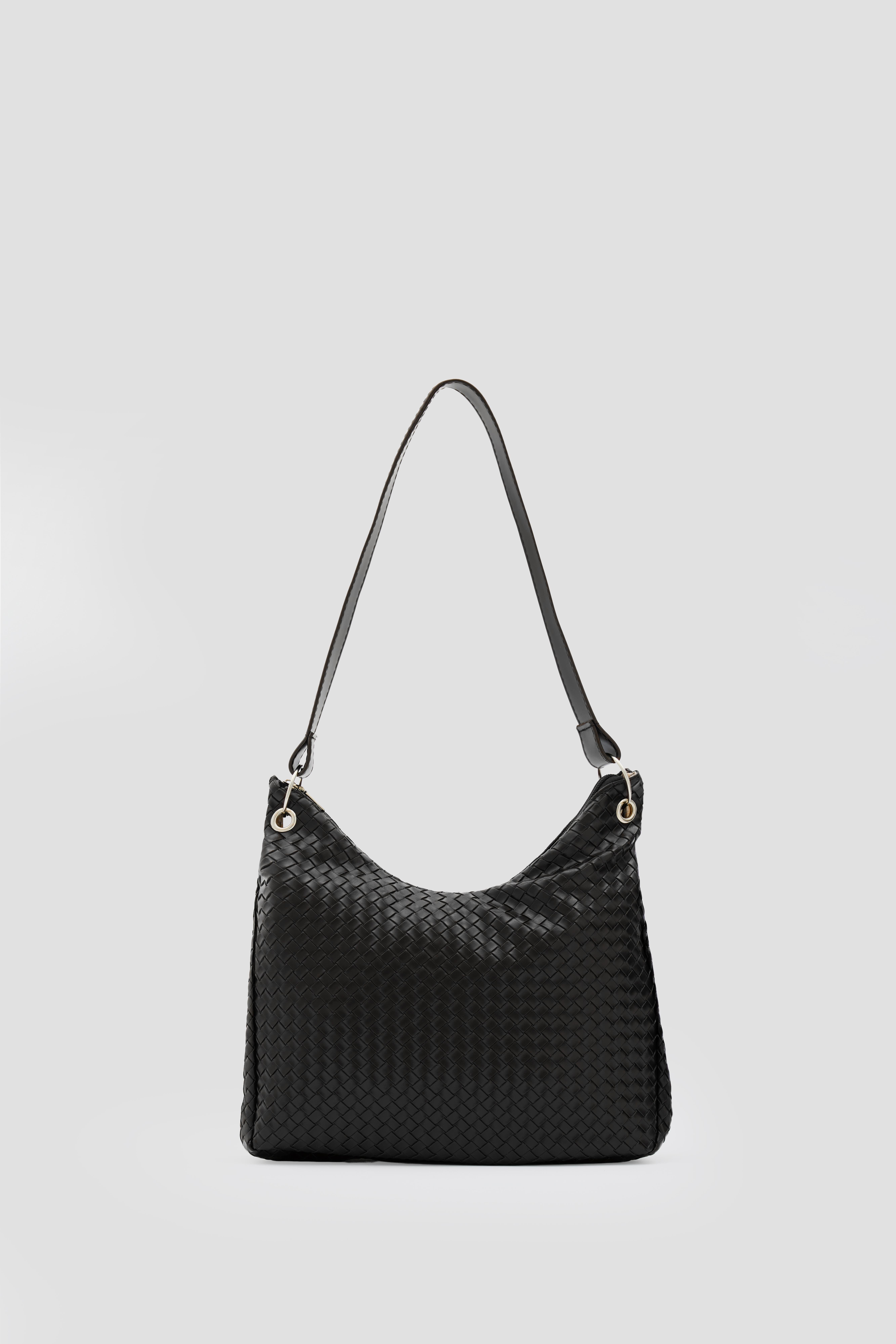 Valerie Örgülü Omuz Çantası Siyah