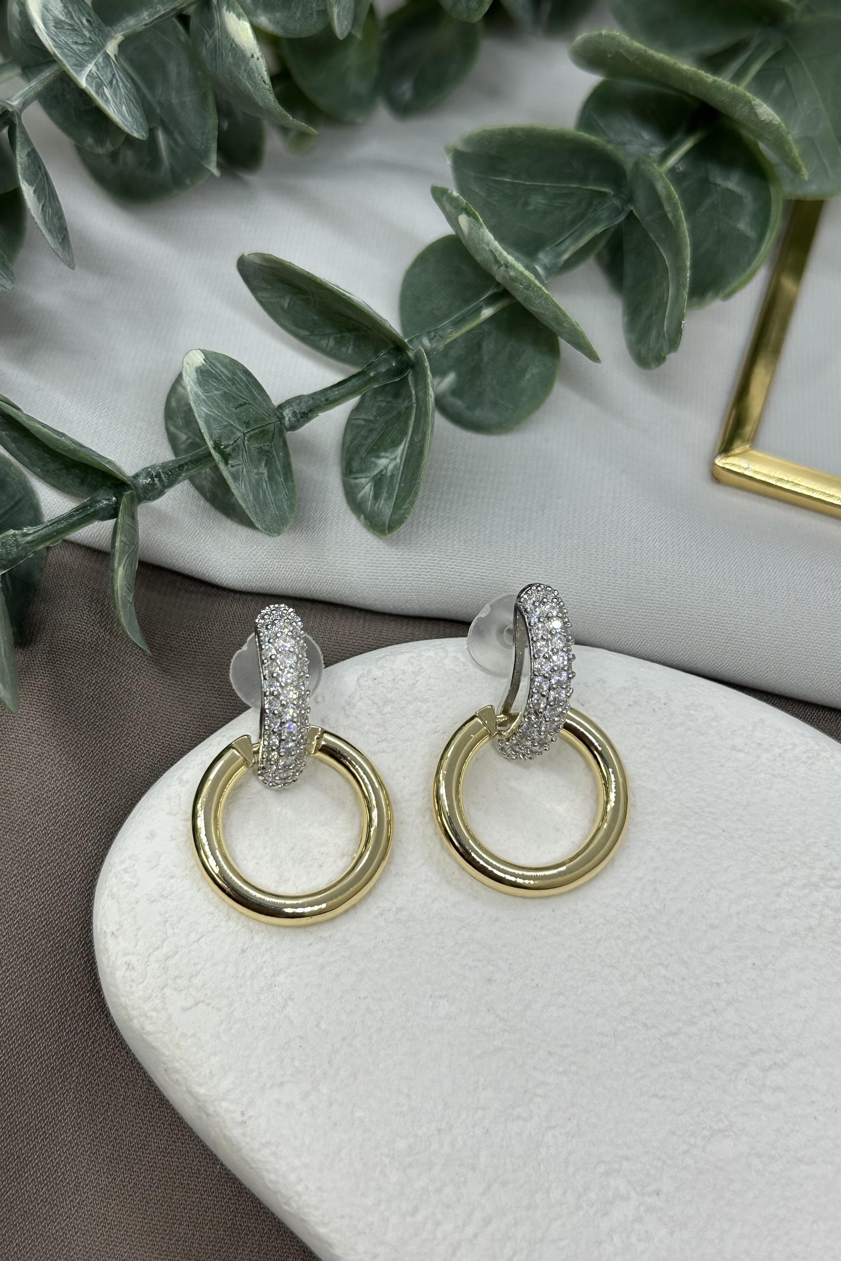 Çift Halka Özel Tasarım Vıp Küpe