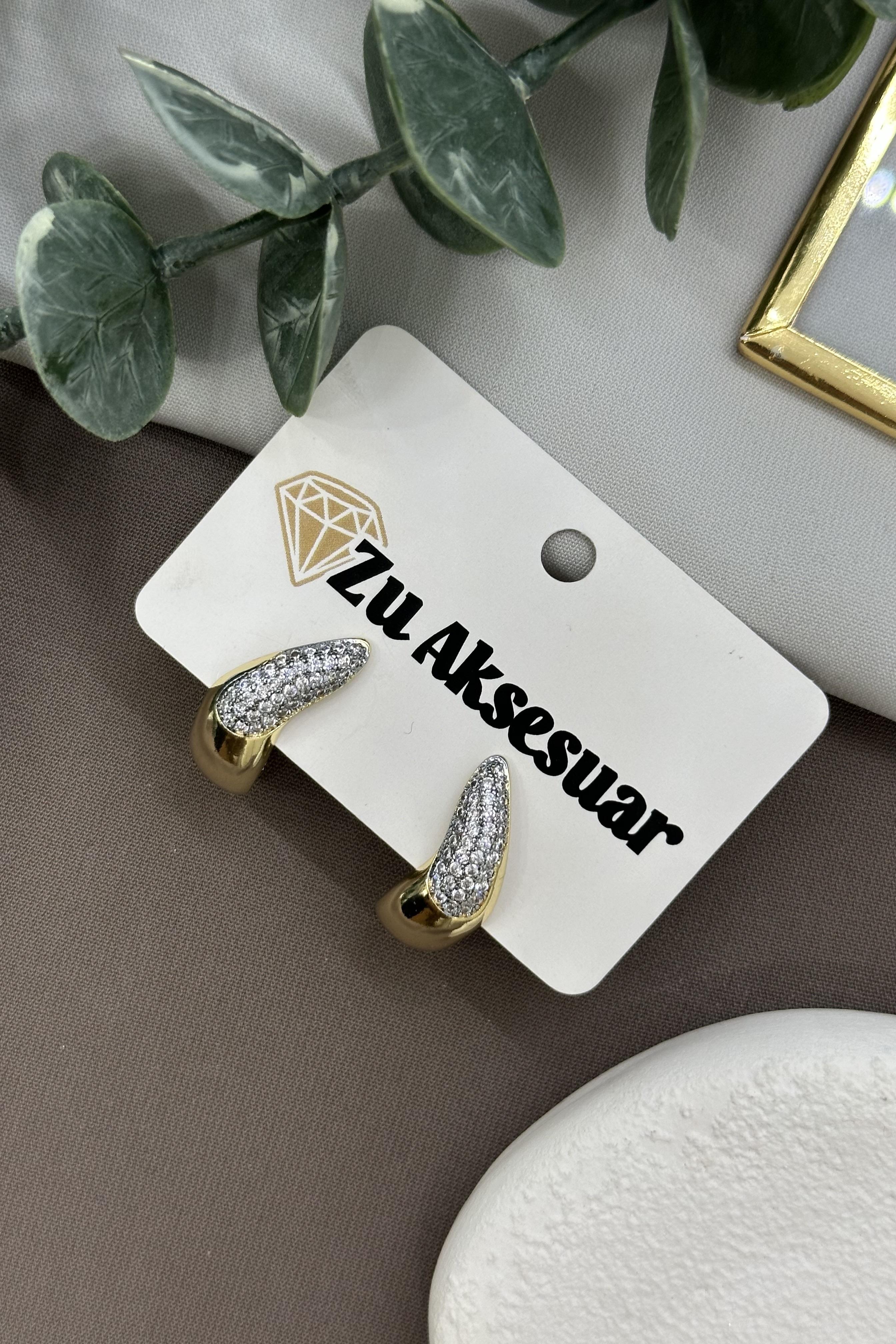 Damla Model Gold Vıp Özel Tasarım Küpe