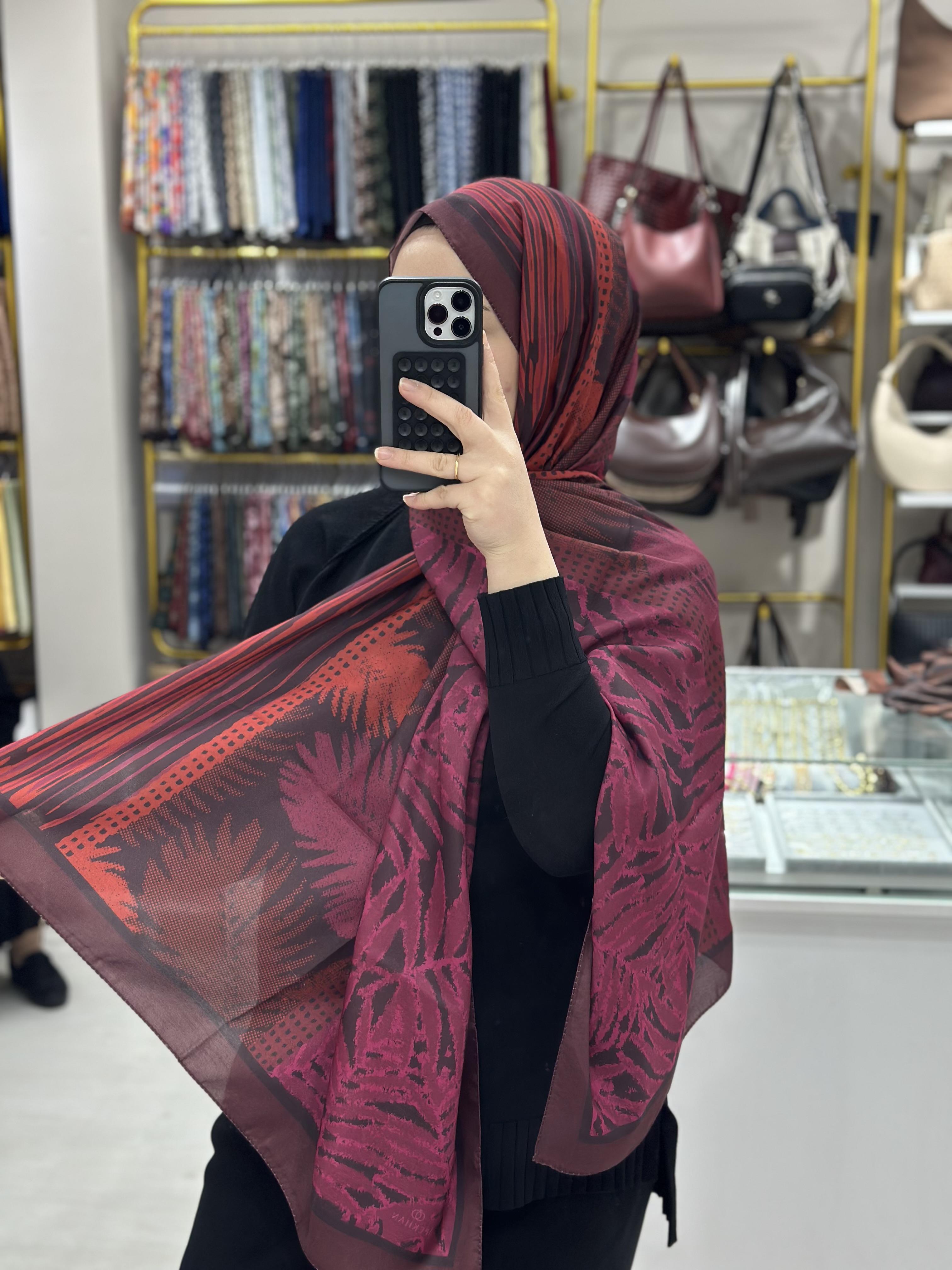 İpekhan Pembe-Bordo Soft Şal