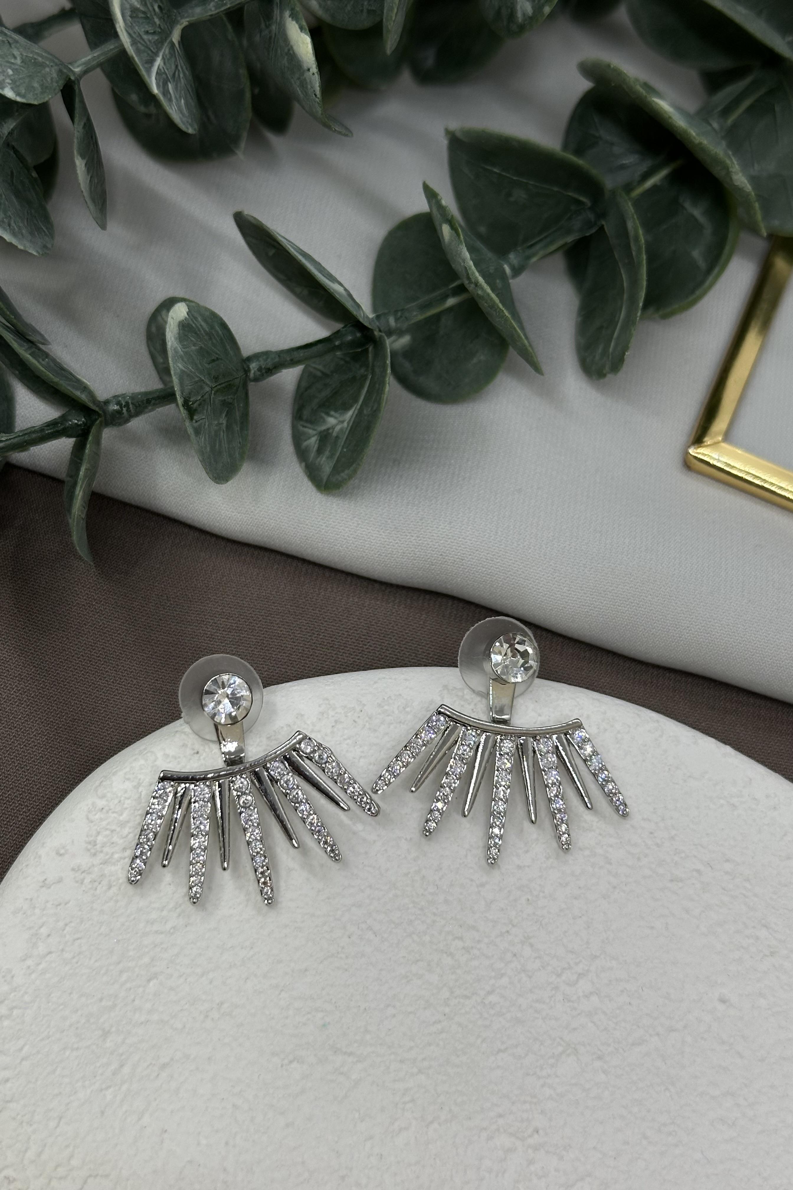 Işıltılı Sılver Özel Tasarım Şerit Küpe