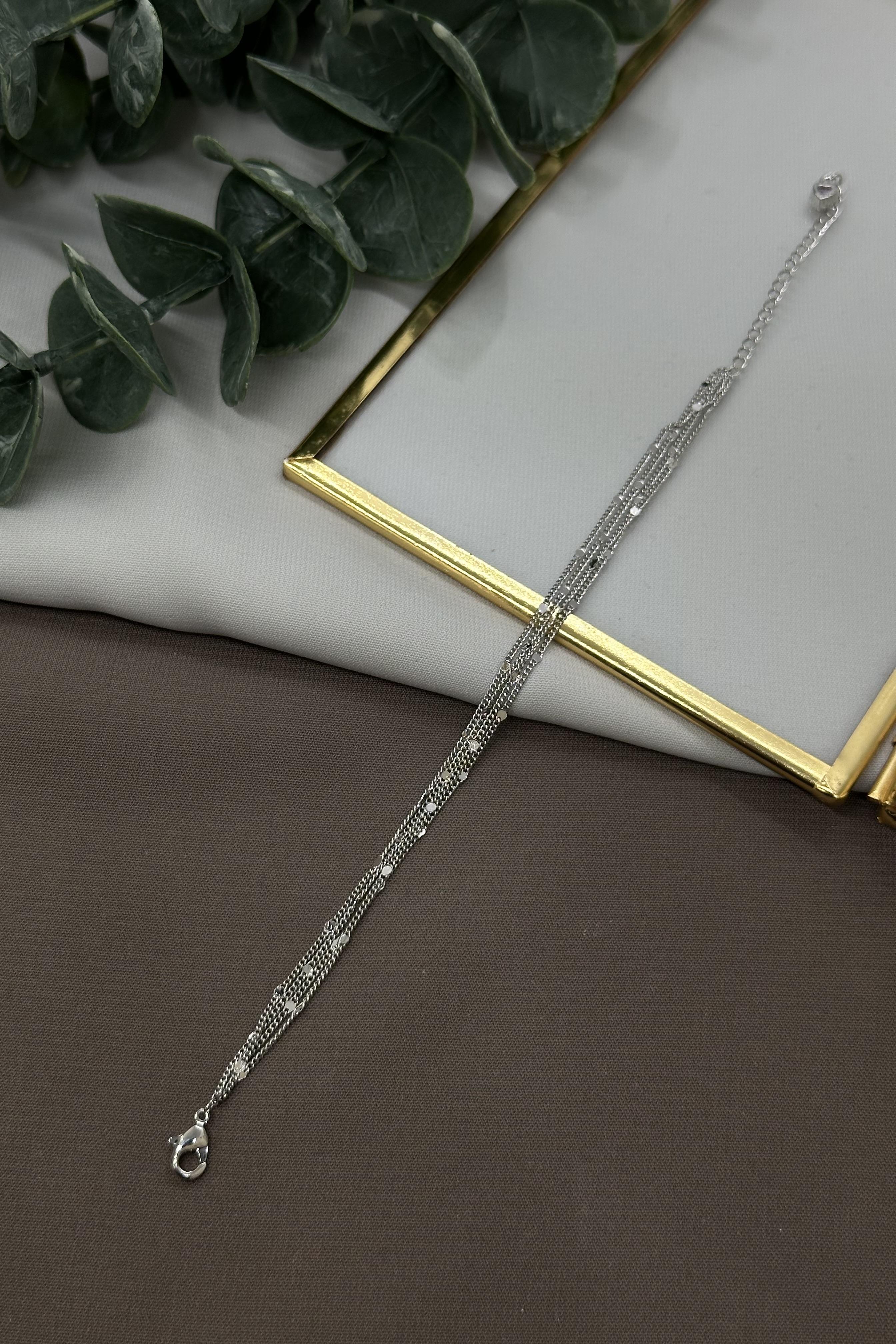 Çoklu Zincir Model Sılver Vıp Bileklik