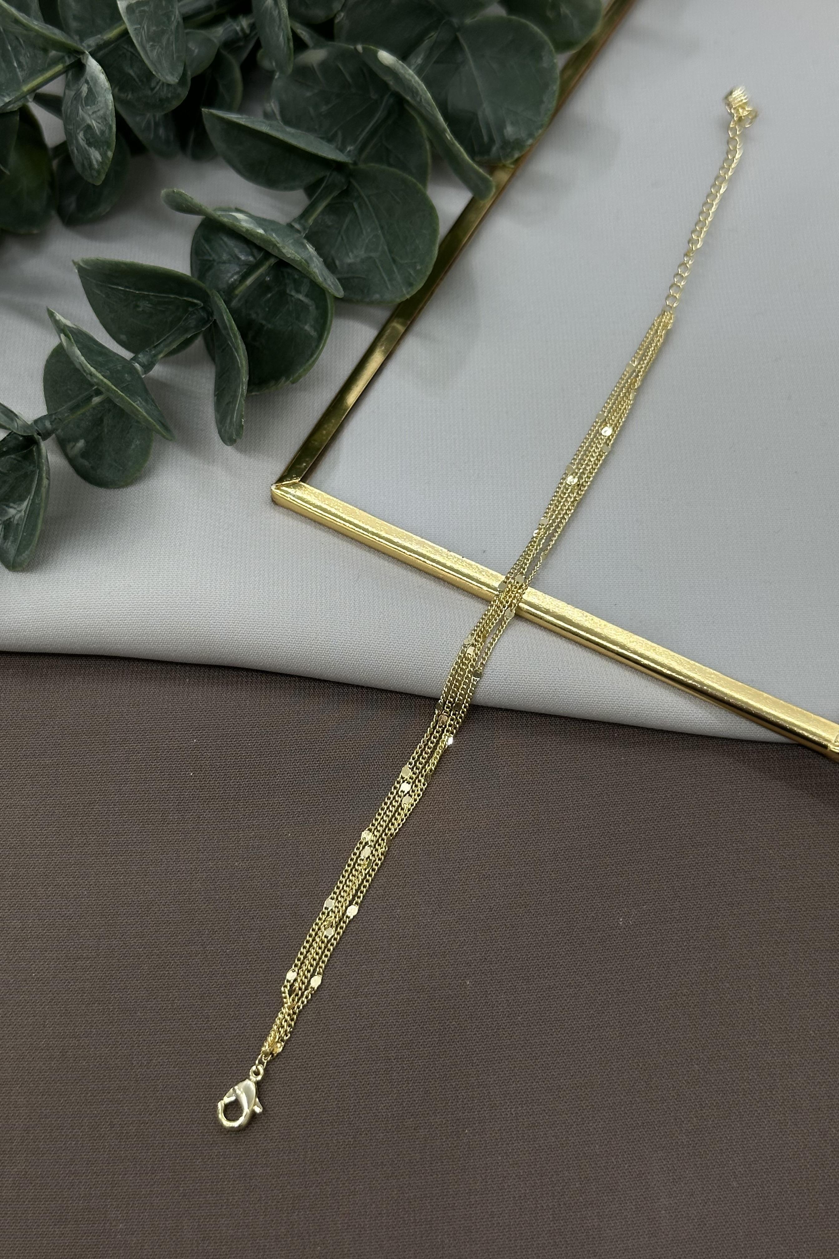 Çoklu Zincir Model Gold Vıp Bileklik