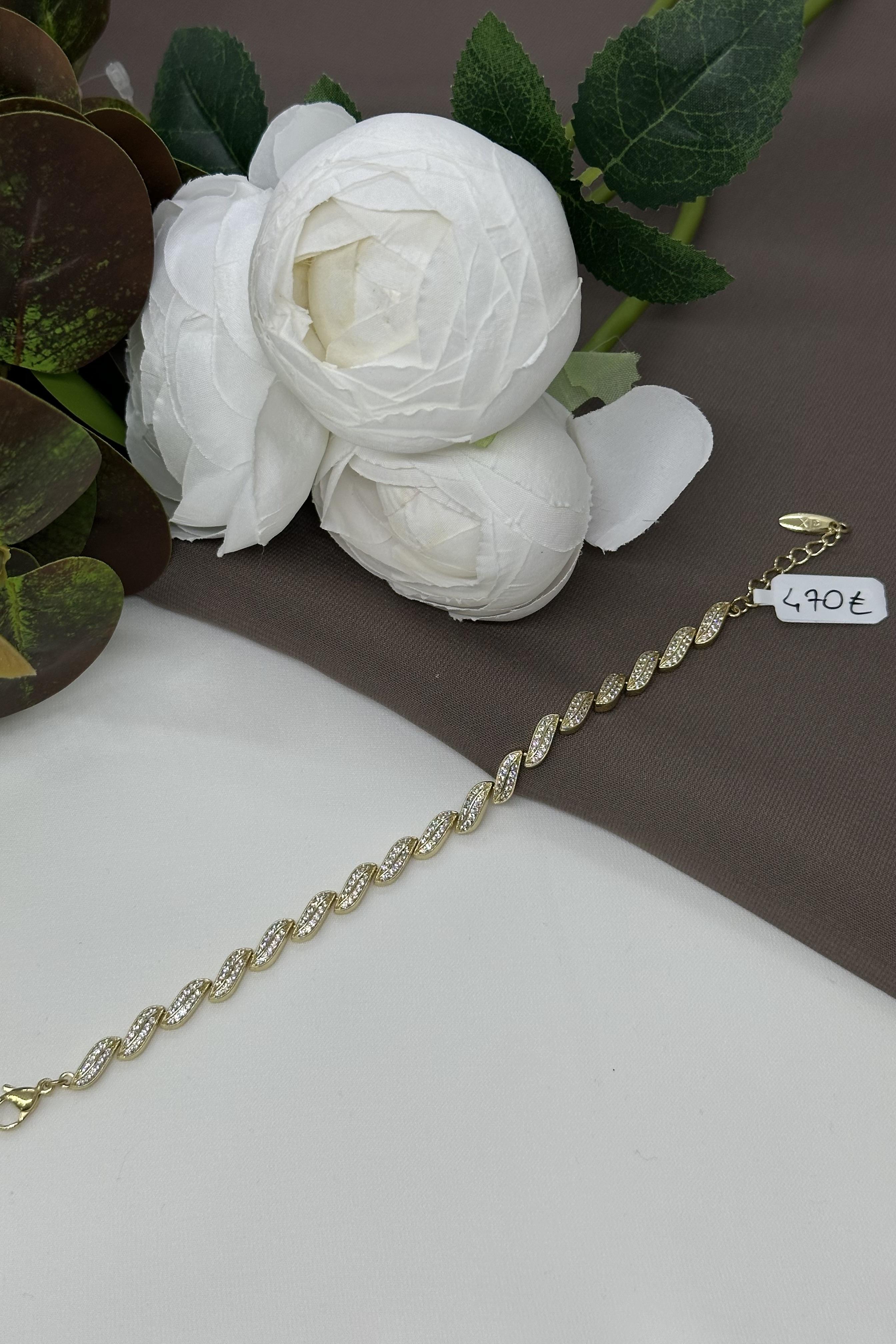 Taşlı Gold Vıp Bileklik