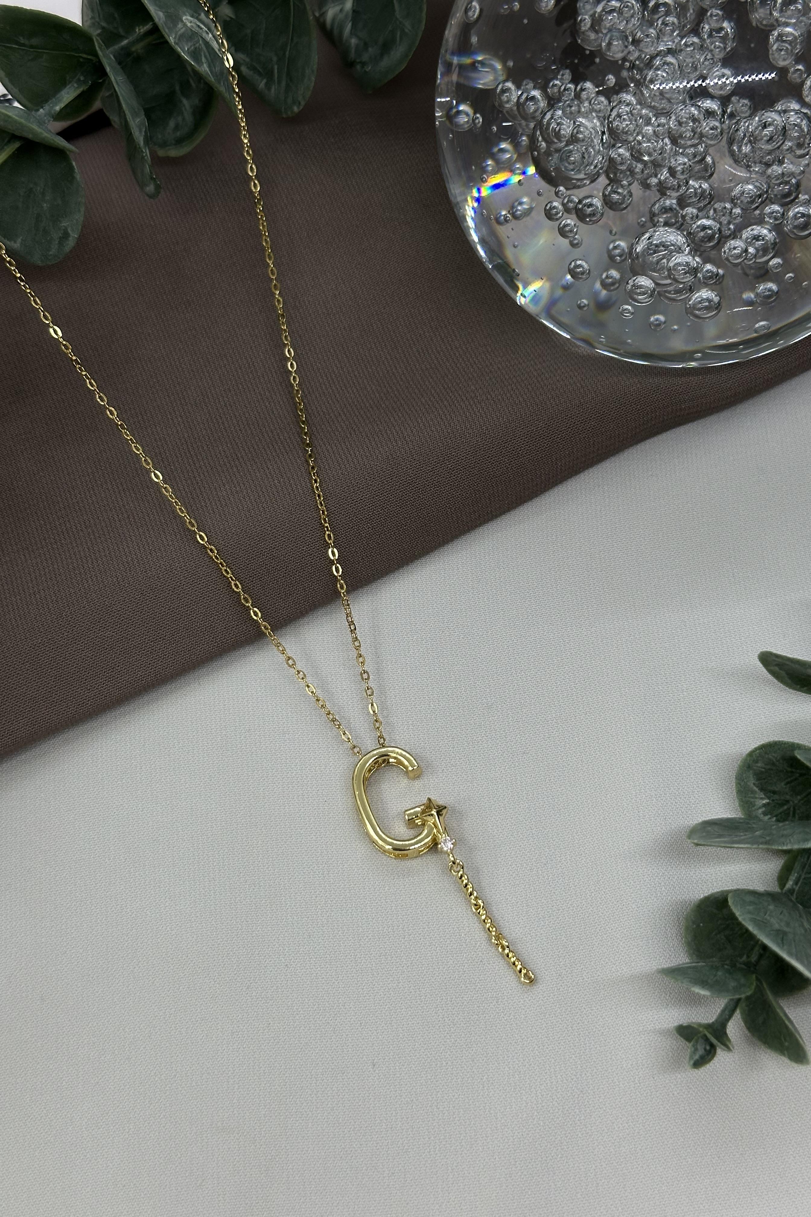 G Harfi Gold Çelik Kolye