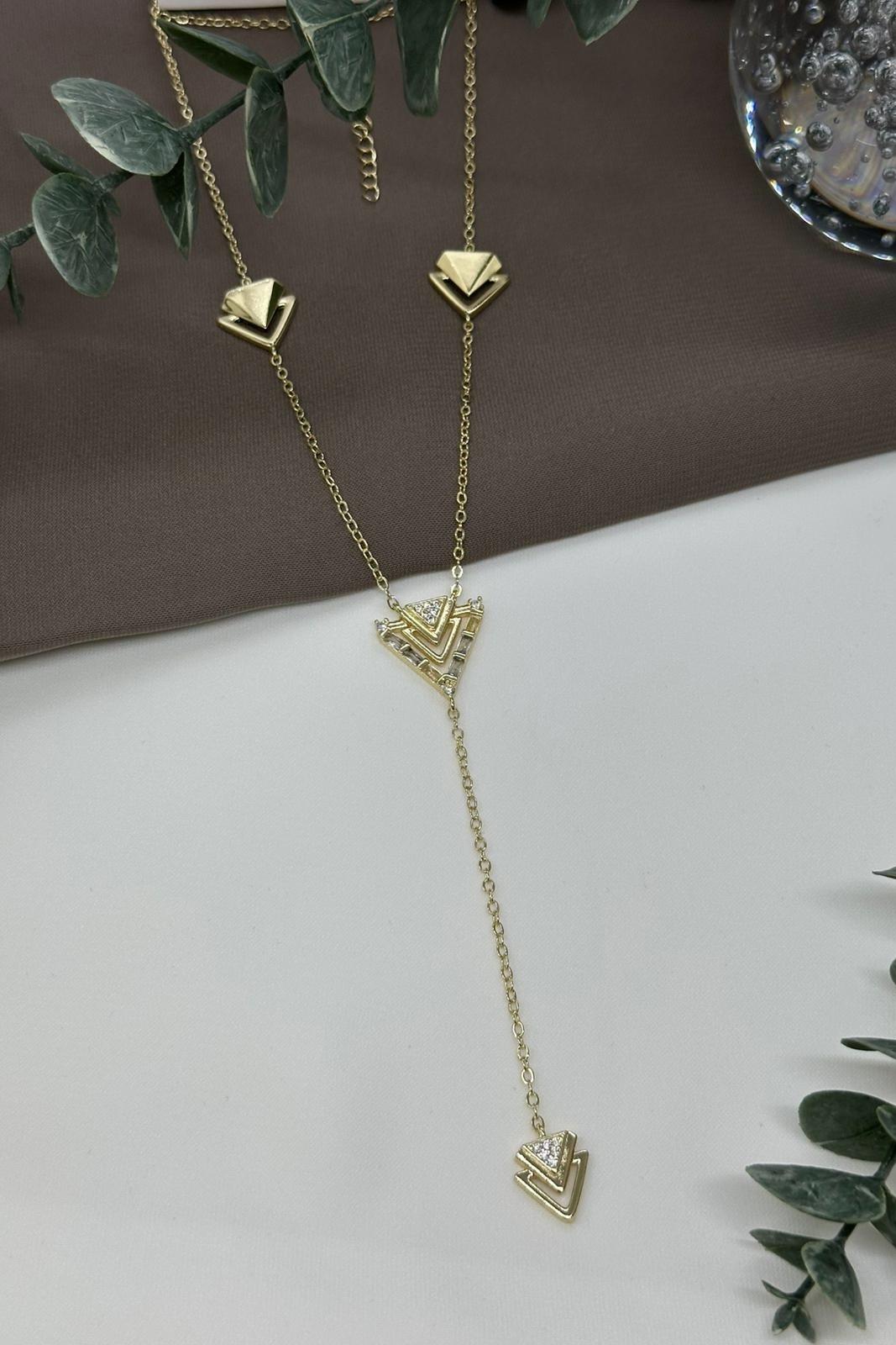 Ok Model Gold Vıp Kolye