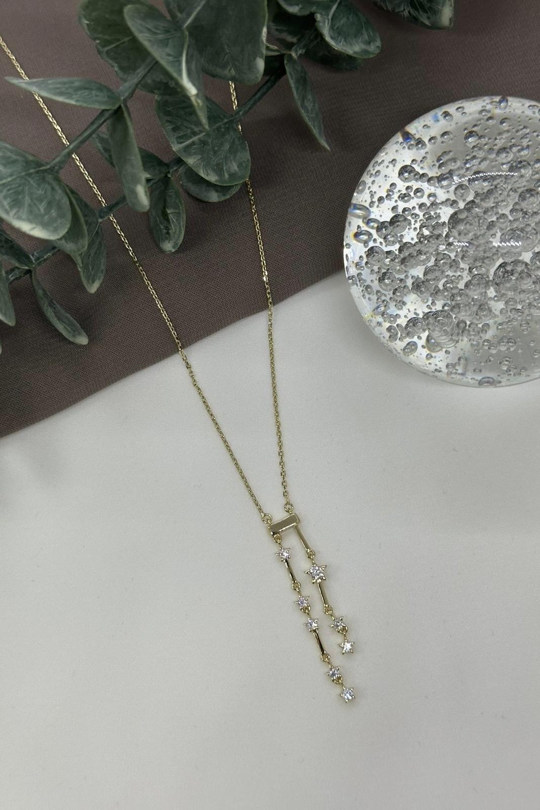 Yıldız Sallantılı Gold Vıp Kolye