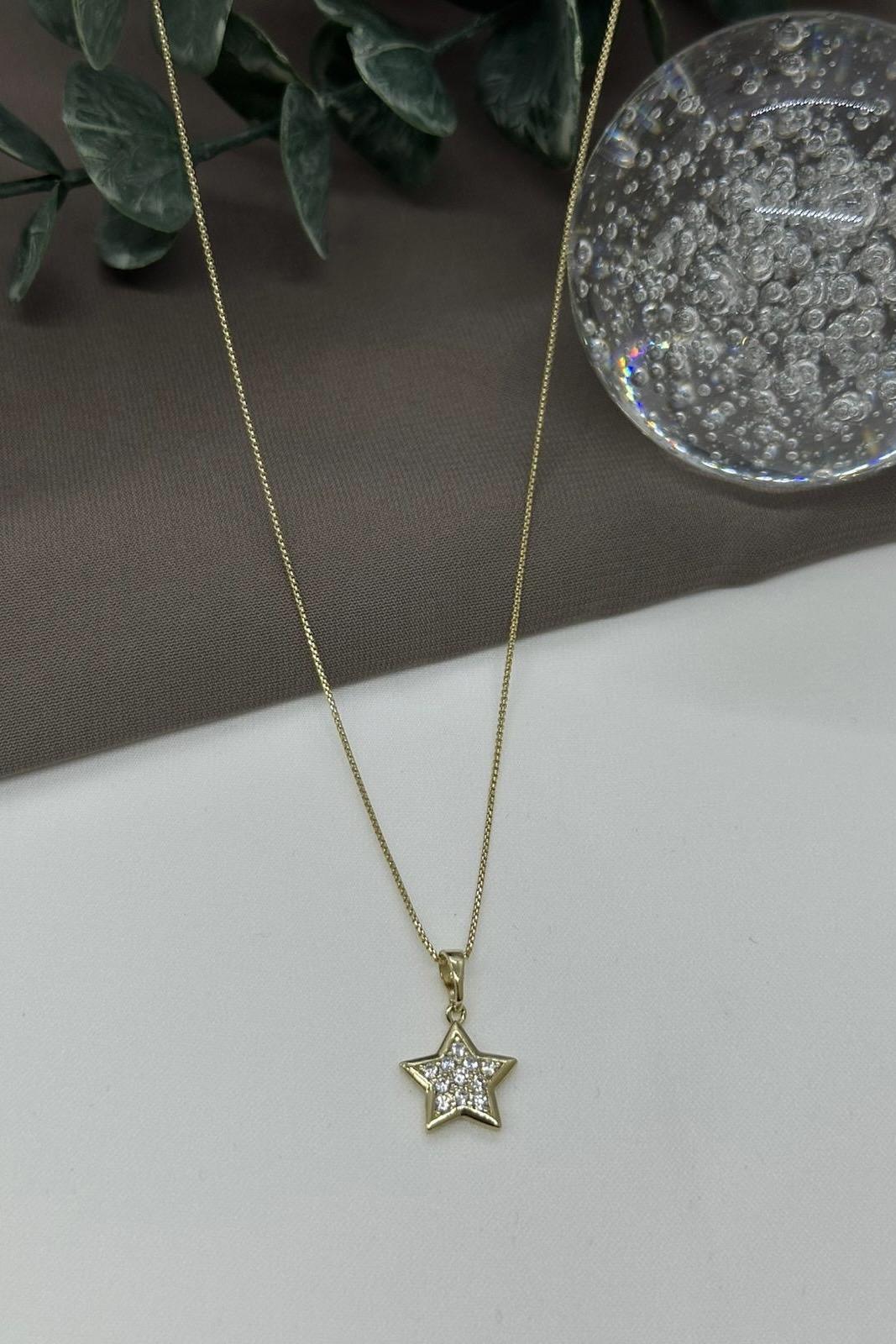 Yıldızlı Gold Vıp Kolye