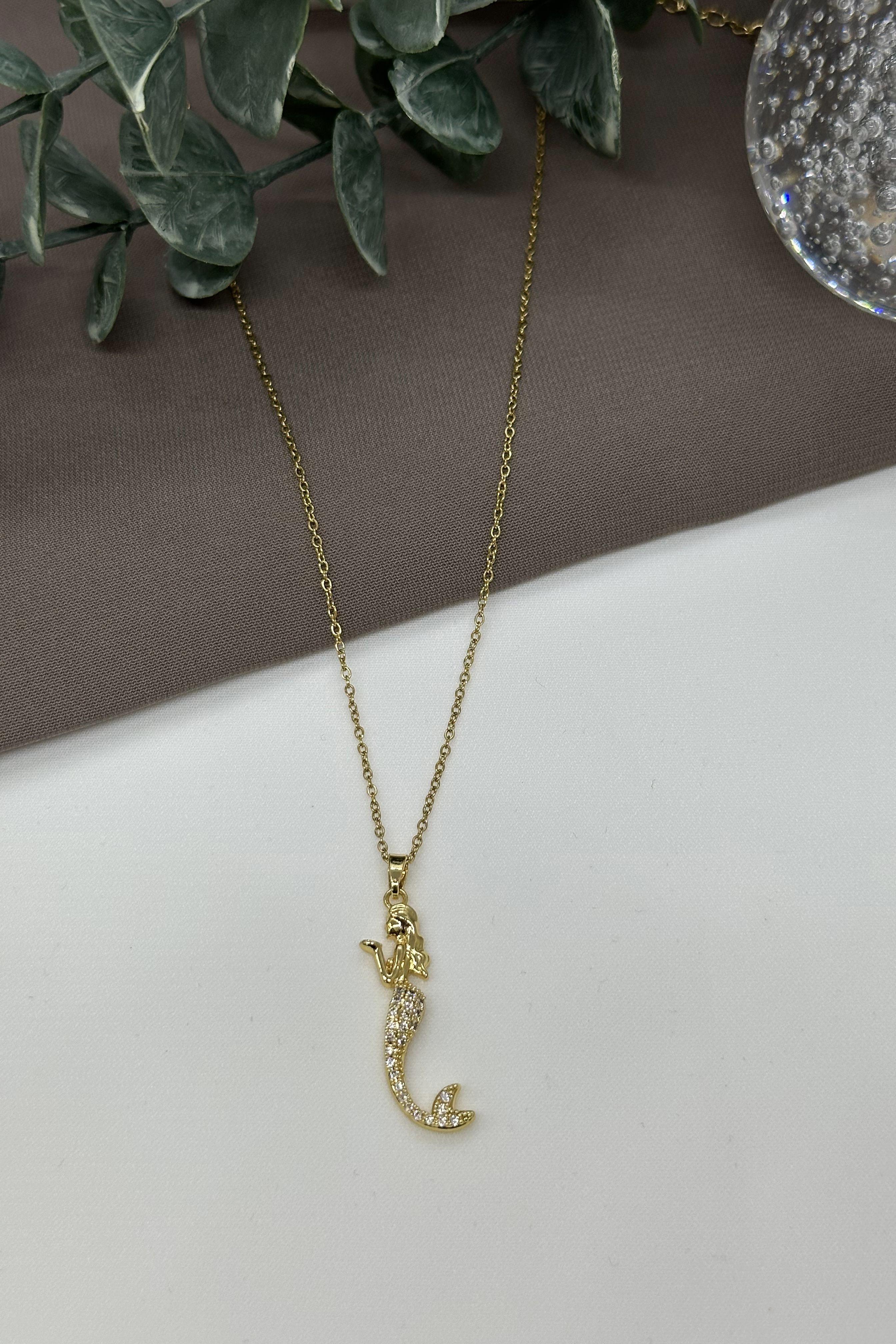 Deniz Kızı Gold Çelik Kolye