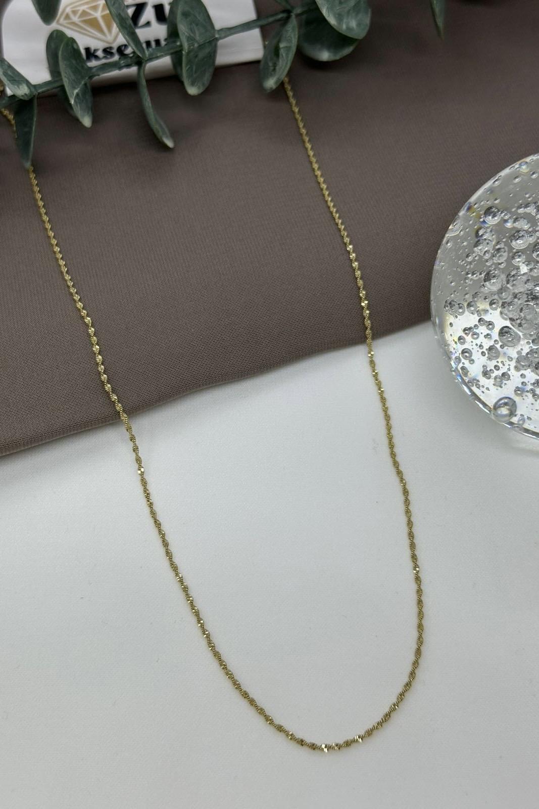 Burgu Zincir Model Gold Vıp Kolye