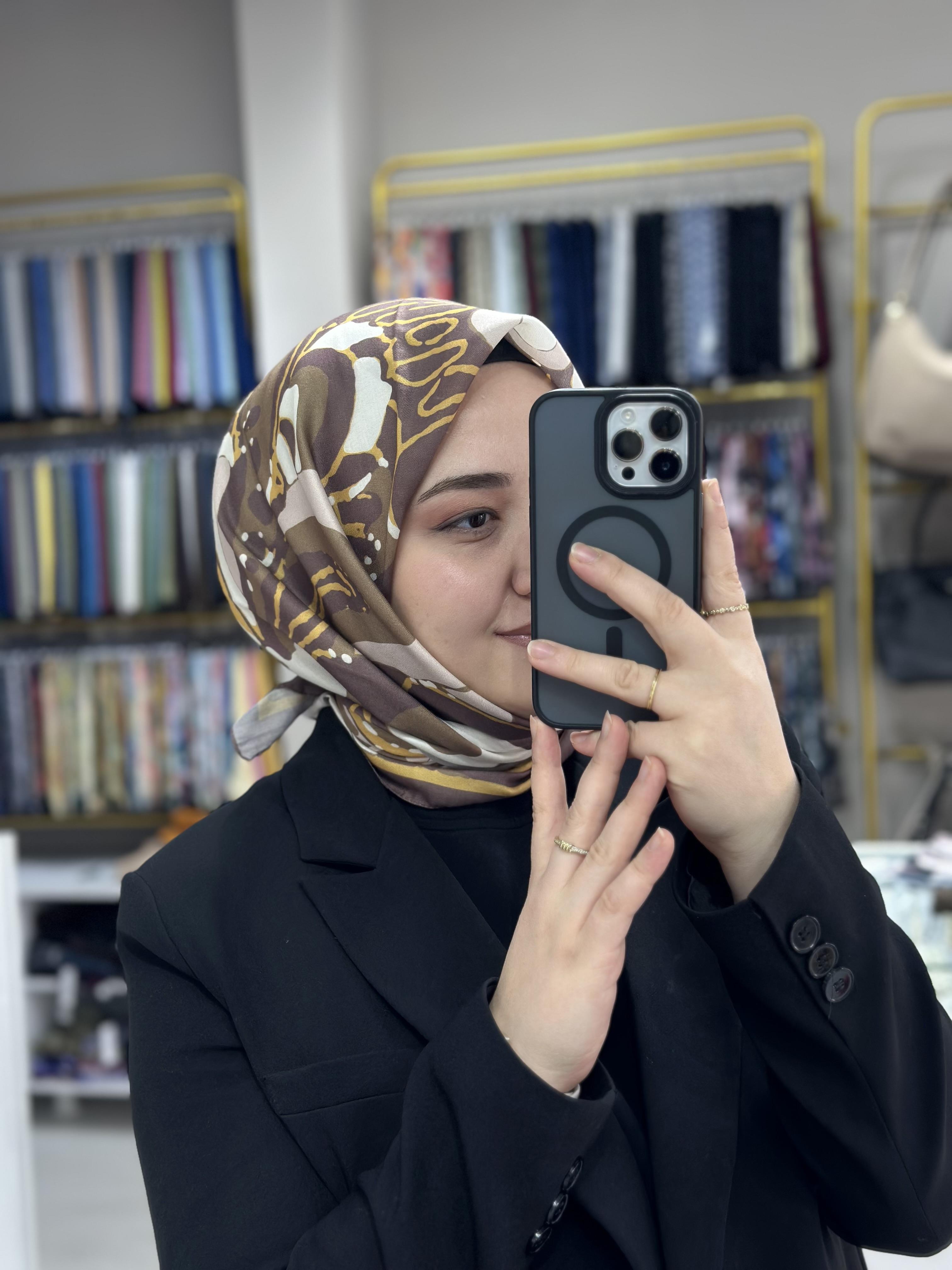 Hardal-Kahve Pamuk Soft Eşarp