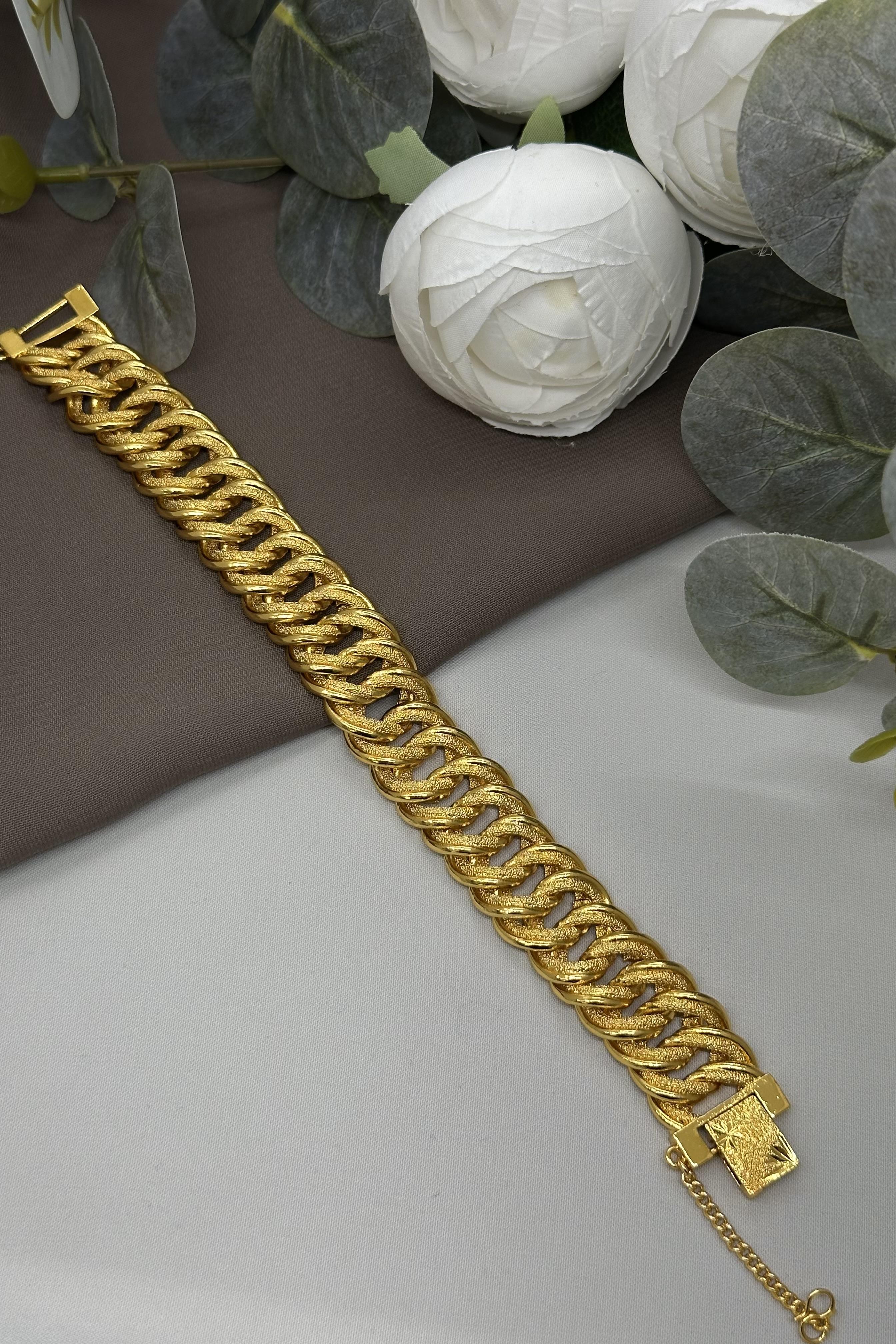 22 Ayar Altın Kaplama Sık Halka Bileklik