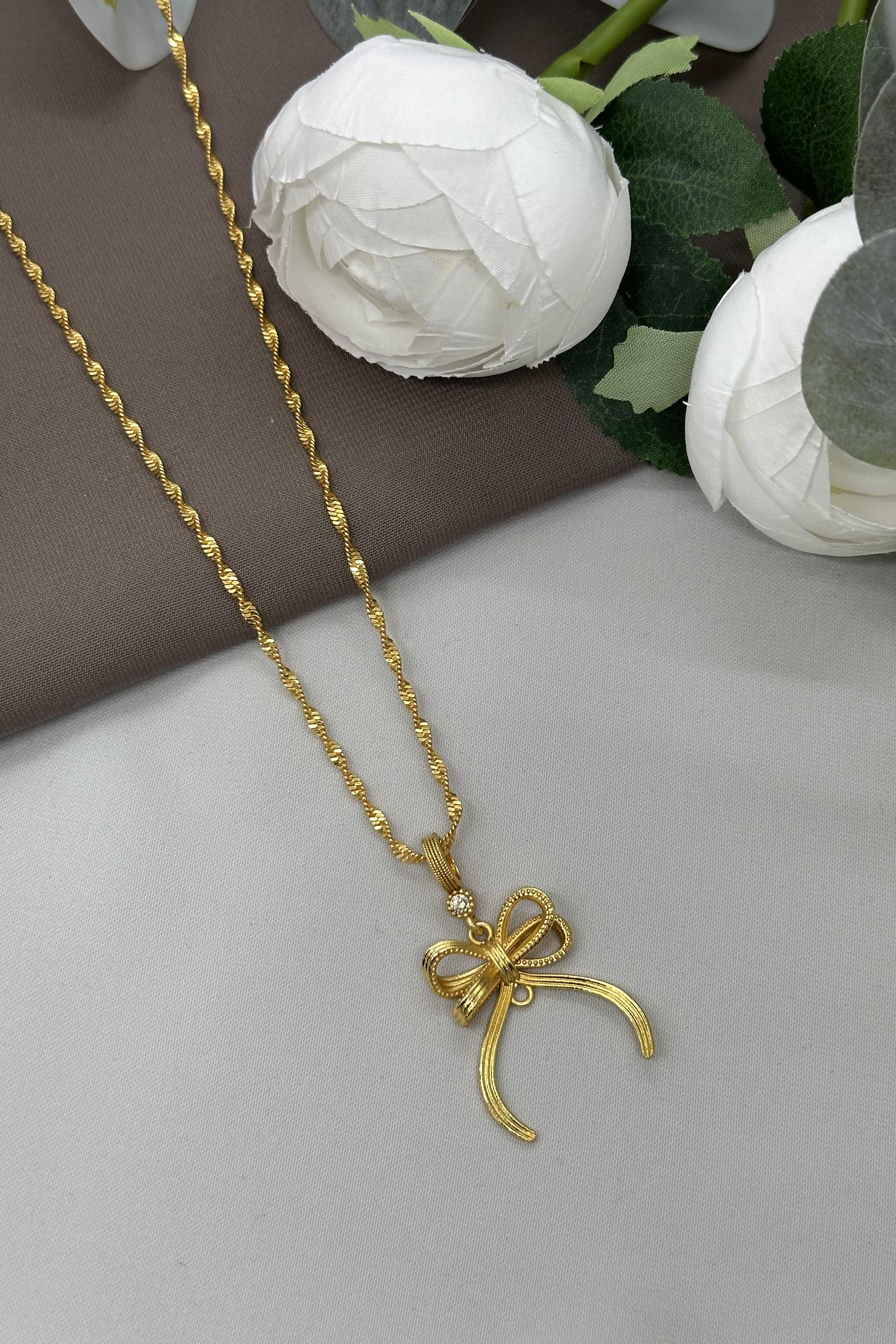 22 Ayar Altın Kaplama Kurdale Model Kolye