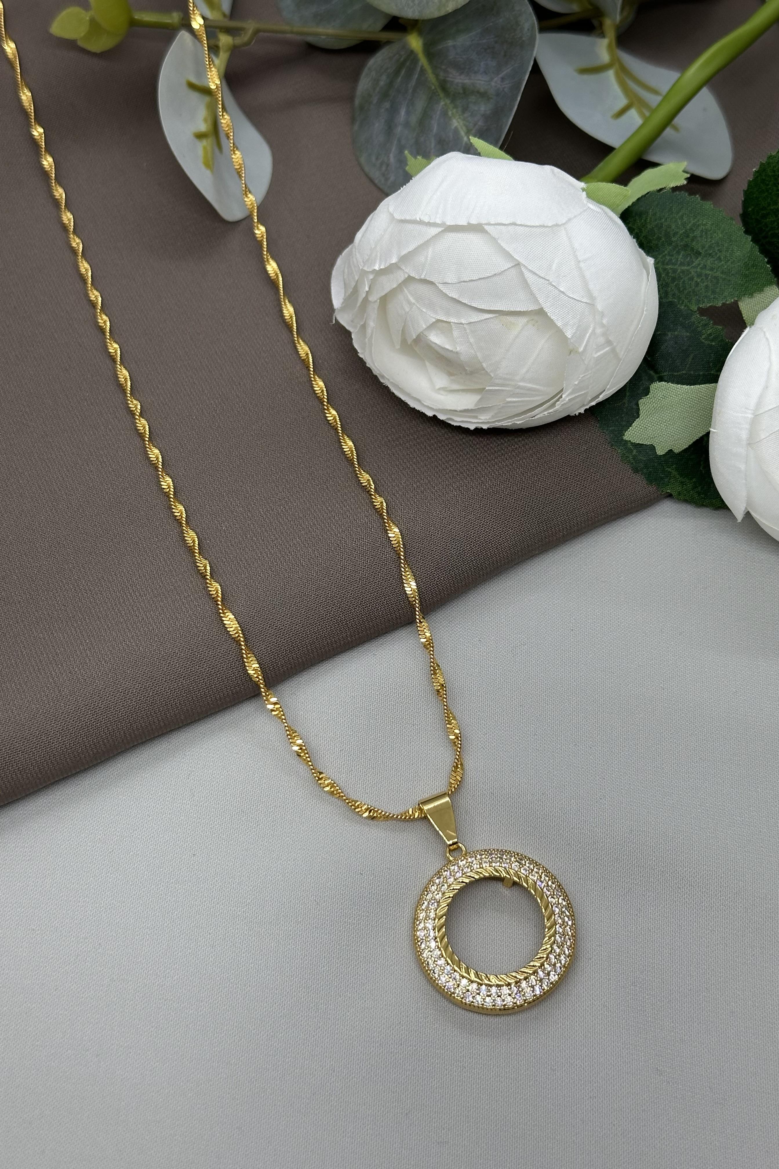 22 Ayar Altın Kaplama Çeyrek Takılabilen Kolye