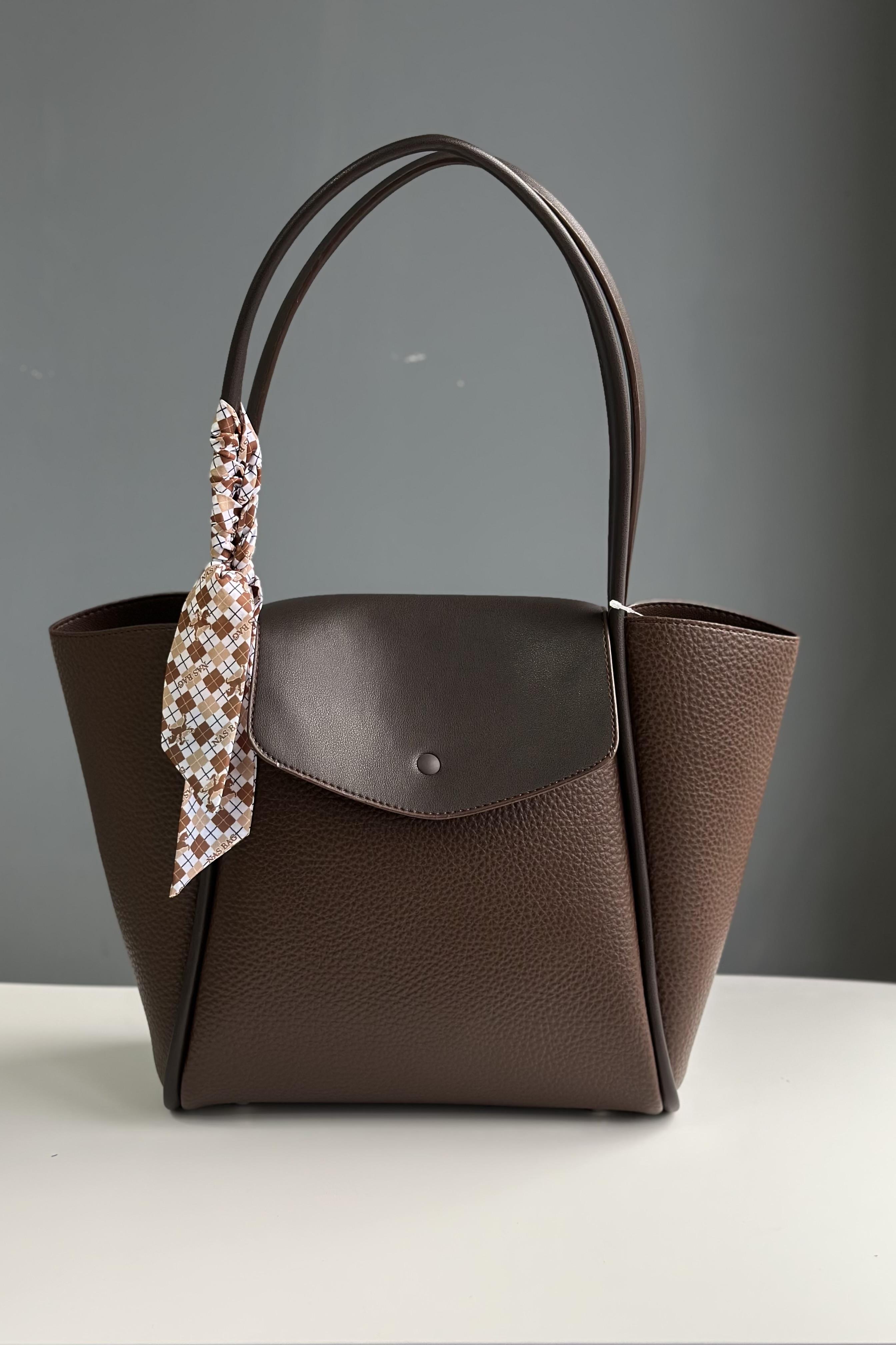 A++ Kalite Acıkahve Omuz Çantası