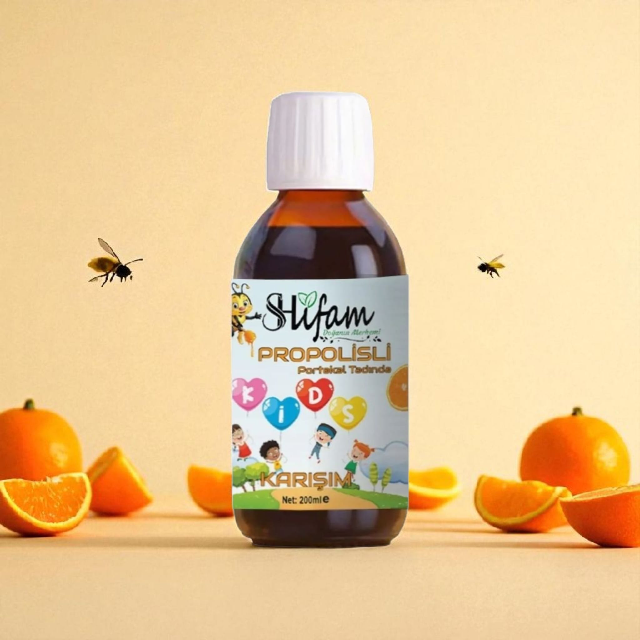 C Vitamini & Propolisli Kıds Karışım 200 ml (DOĞAL PORTAKAL AROMALI)