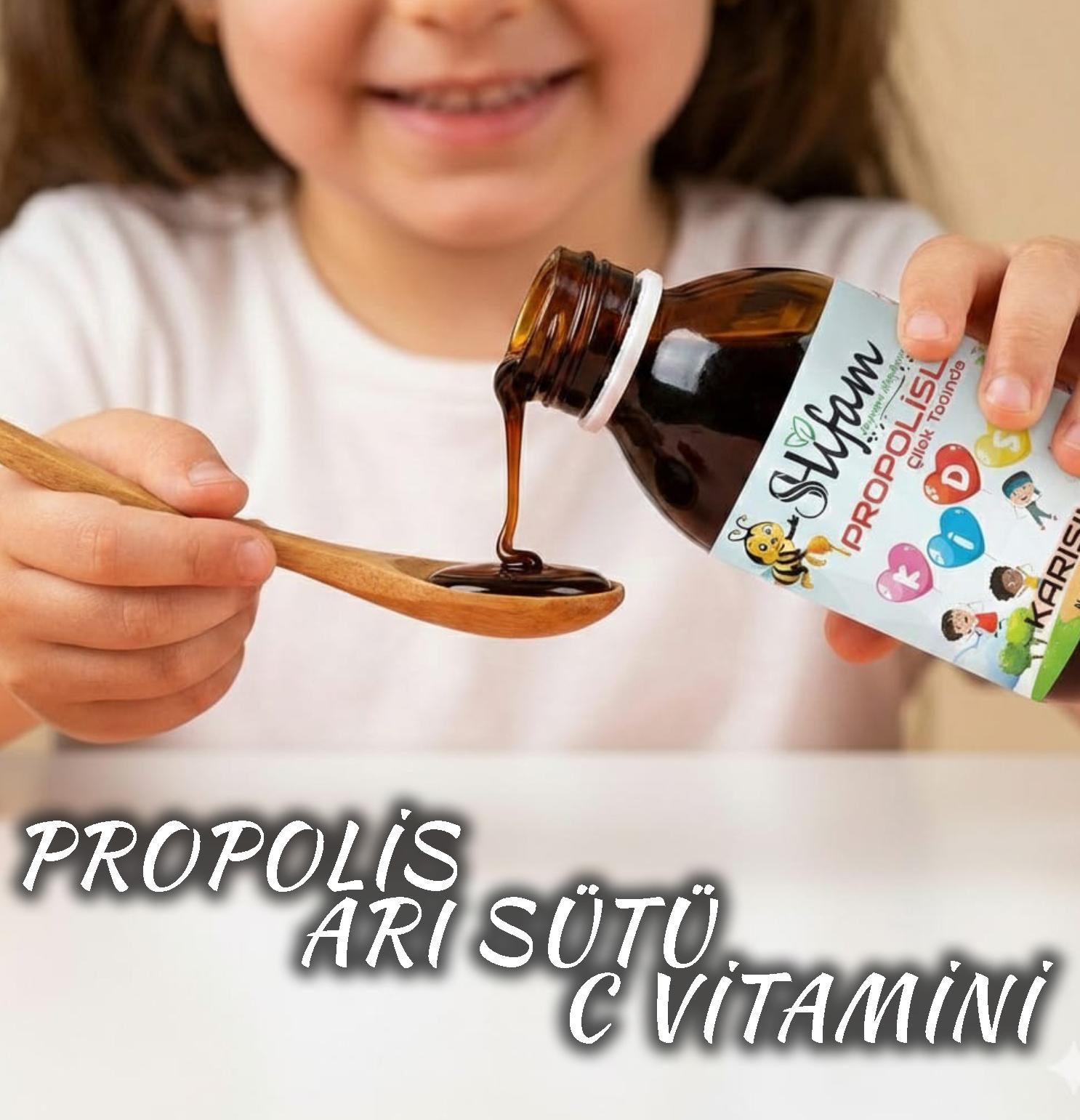 C Vitamini & Propolisli Kıds Karışım 200 ml (DOĞAL ÇİLEK AROMALI)
