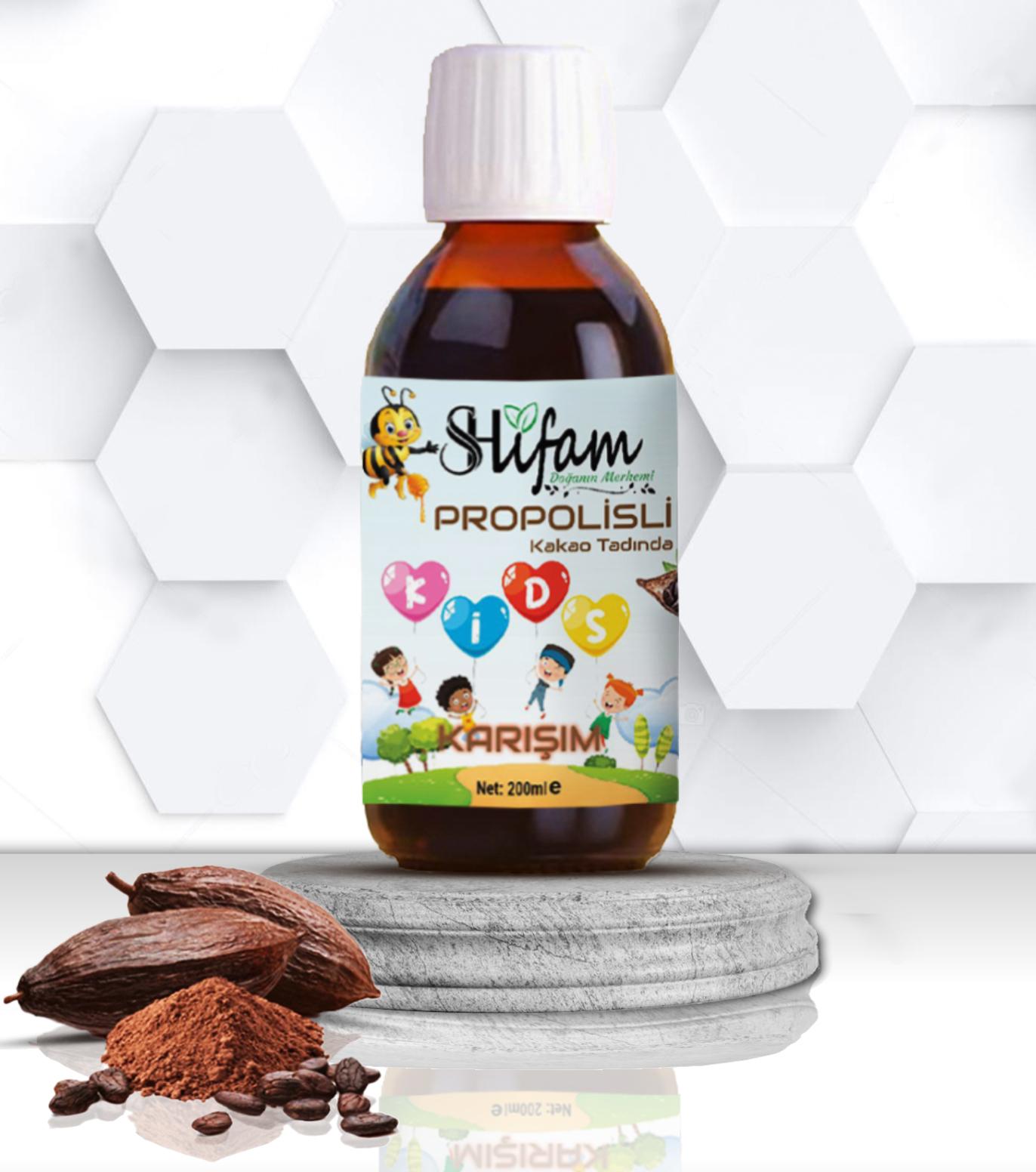 C Vitamini & Propolisli Kıds Karışım 200 ml (DOĞAL KAKAO AROMALI)