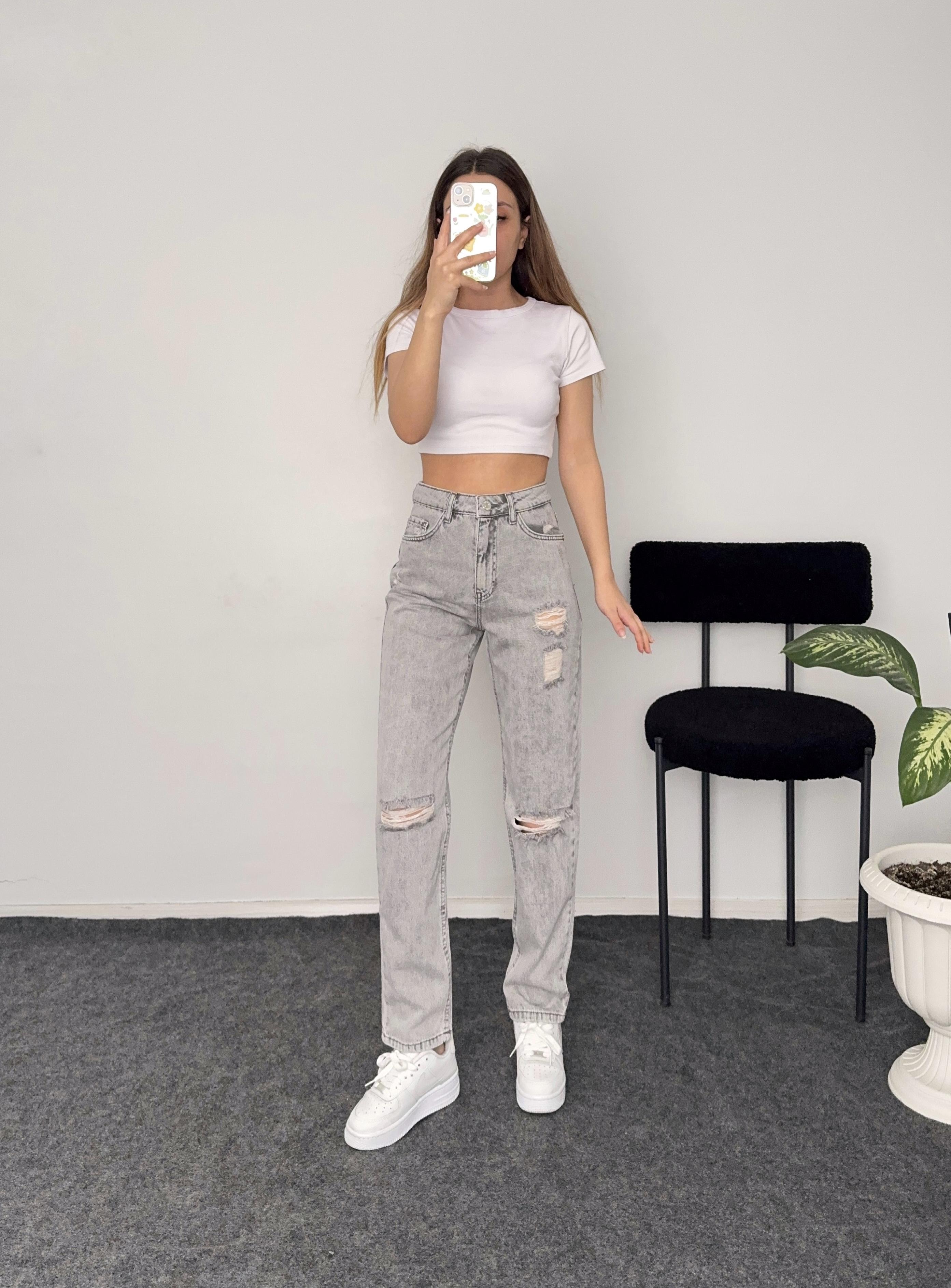 DİZİ YIRTIK MOM JEANS