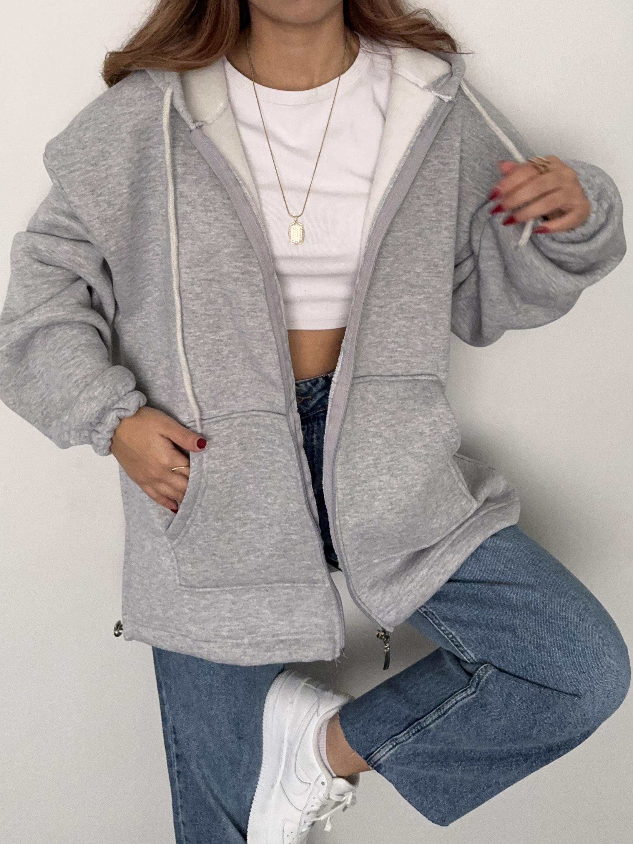 GRİ KAPÜŞONLU SWEATSHIRT