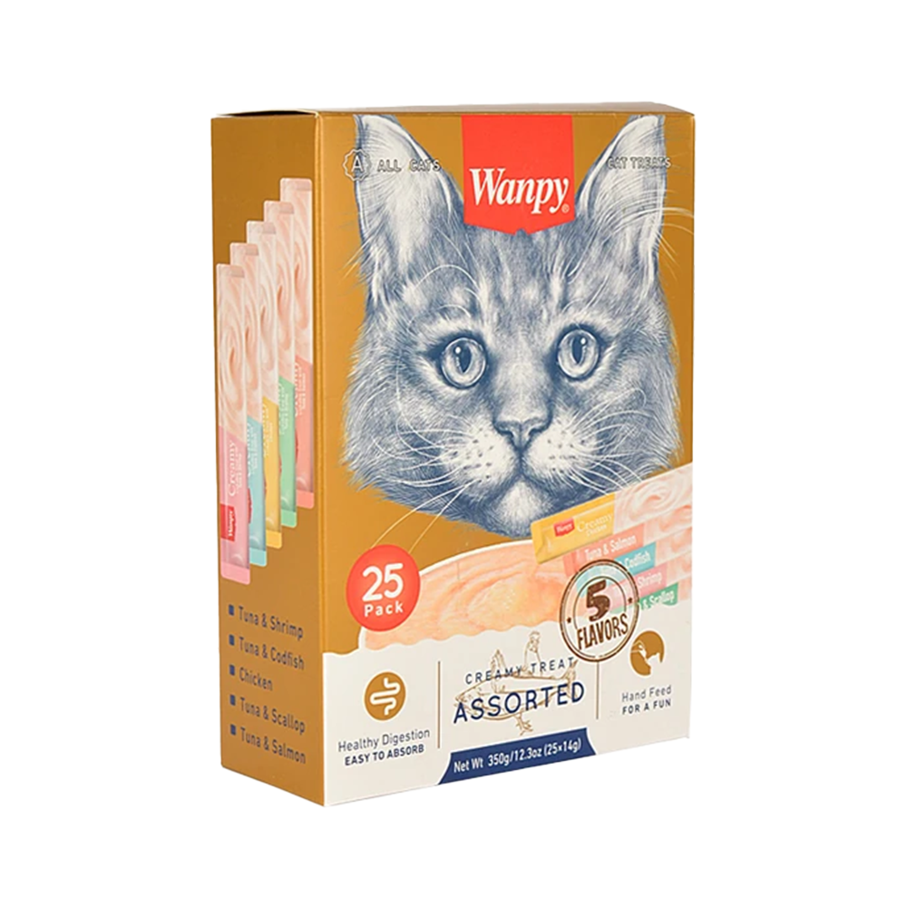Wanpy Karışık Ra-Mix Sıvı Kedi Ödülü (25 x 14 g)