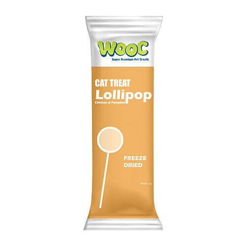 Wooc Tavuk ve Balkabak Aromalı Dondurularak Kurutulmuş Kedi Ödülü Lolipop 1.4 Gr