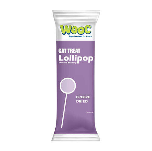 Wooc Tavuk Yaban Mersini Aromalı Dondurularak Kurutulmuş Kedi Ödülü Lolipop 1.4 Gr