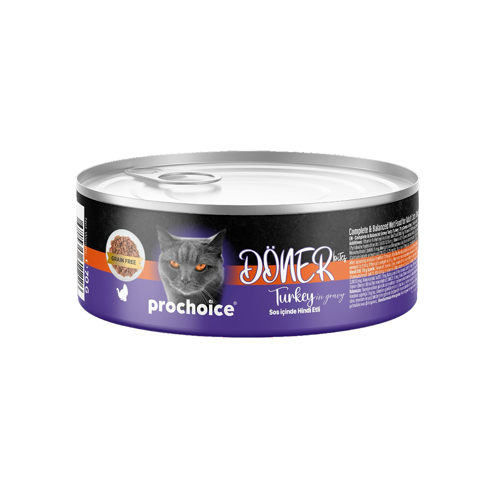 Prochoice Döner Bites Sos İçinde Hindi Etli Yetişkin Kedi Maması (70 g)