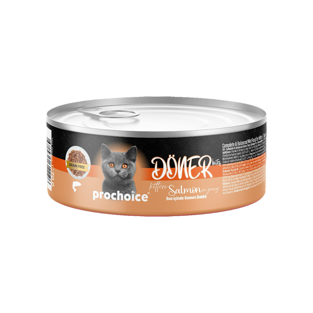 Prochoice Döner Bites Kitten Sos İçinde Somon Balıklı Yavru Kedi Maması (70 g)